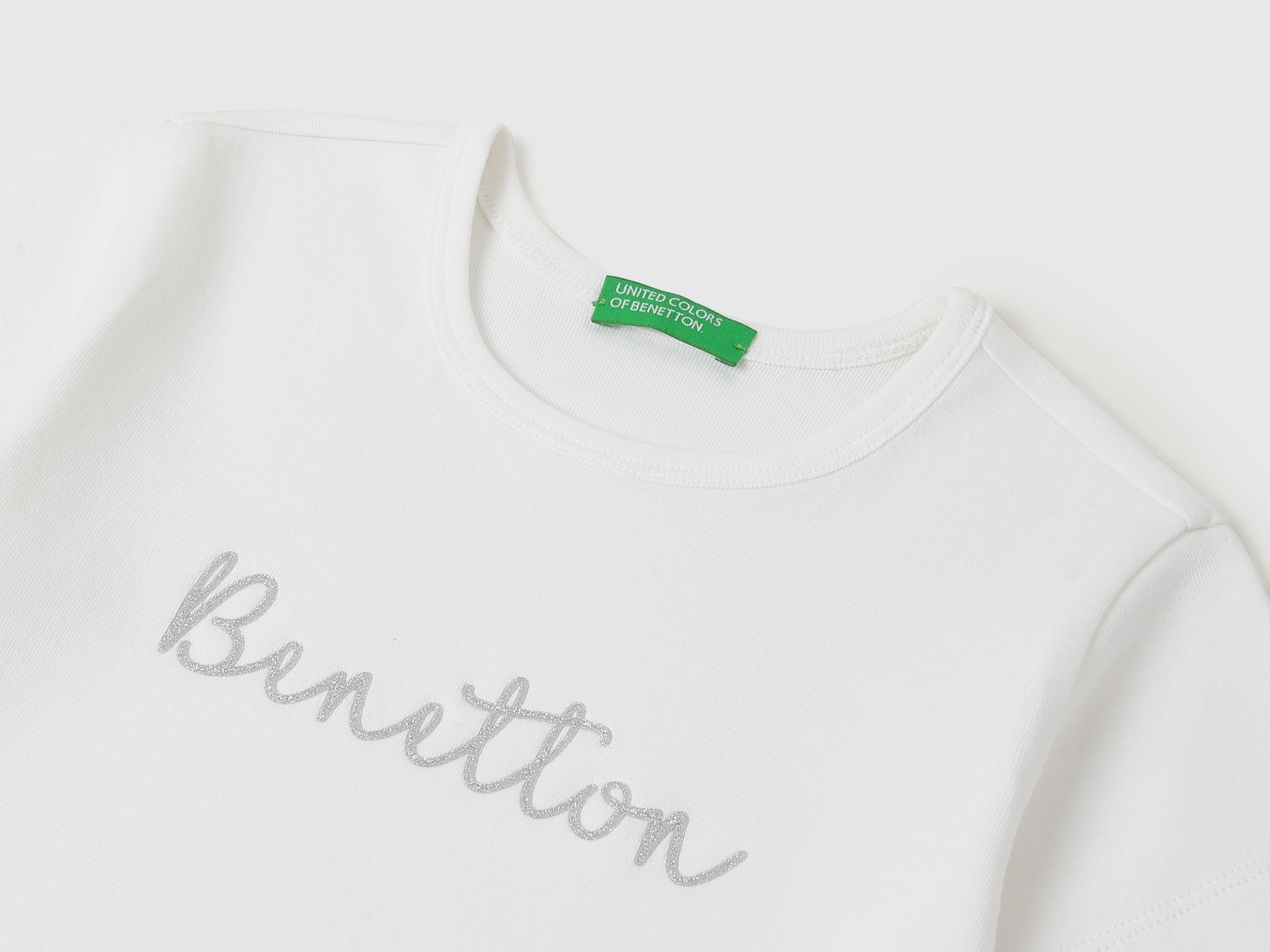 Girls White Cotton High Density Regular Fit T-Shirt