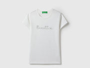 Girls White Cotton High Density Regular Fit T-Shirt