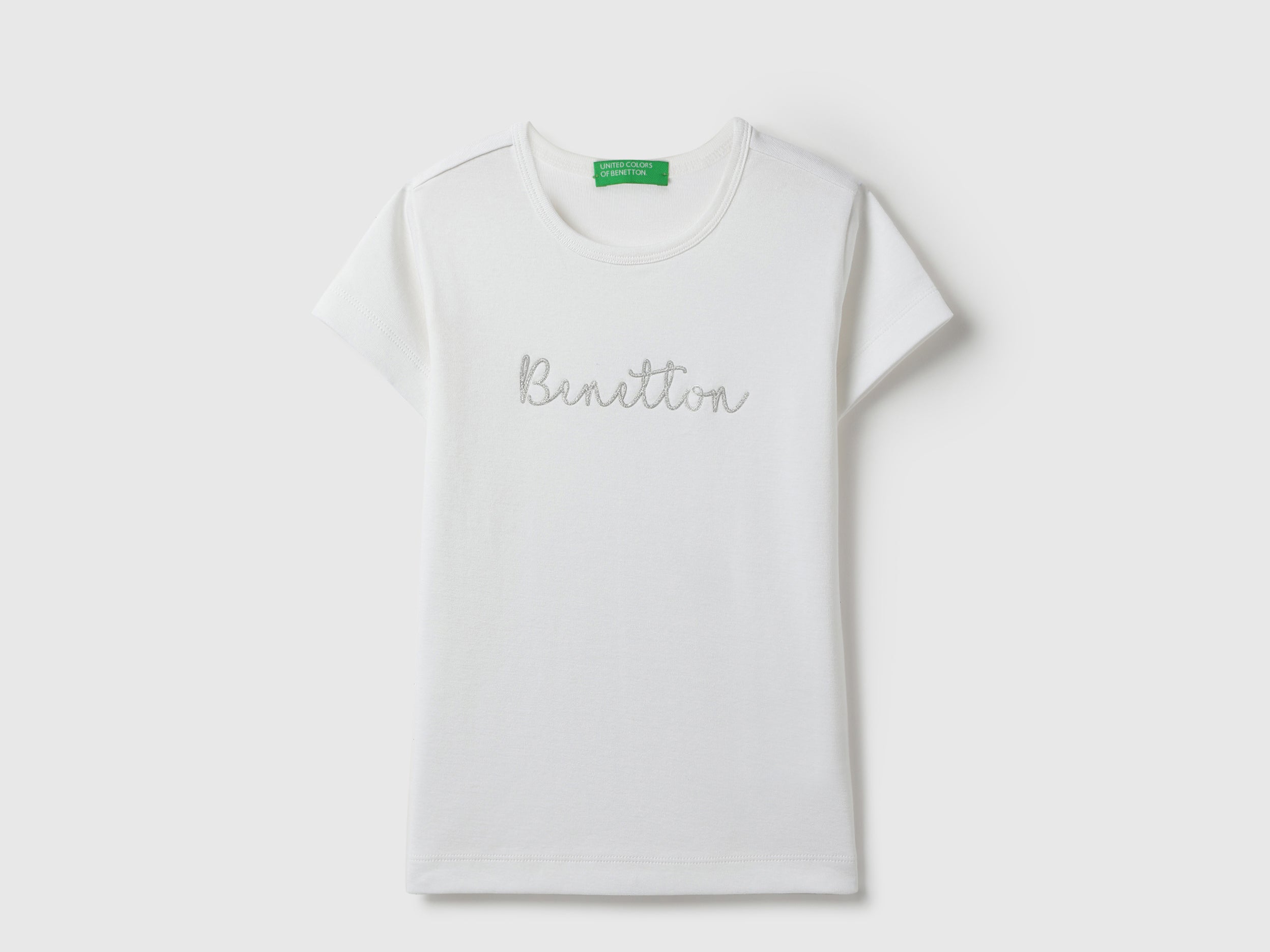 Girls White Cotton High Density Regular Fit T-Shirt