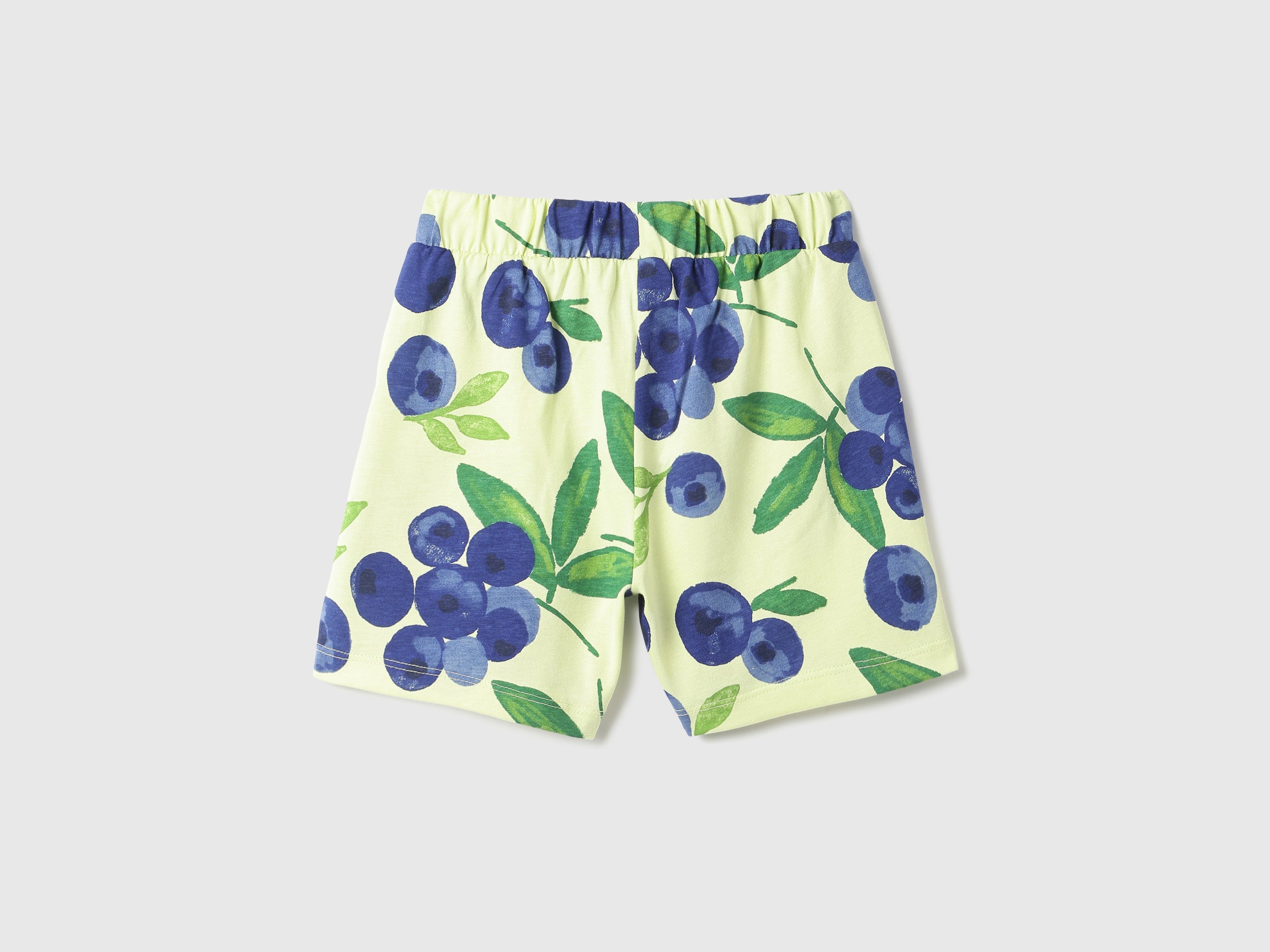 Girls Mint Green Fruit Print Cotton Shorts
