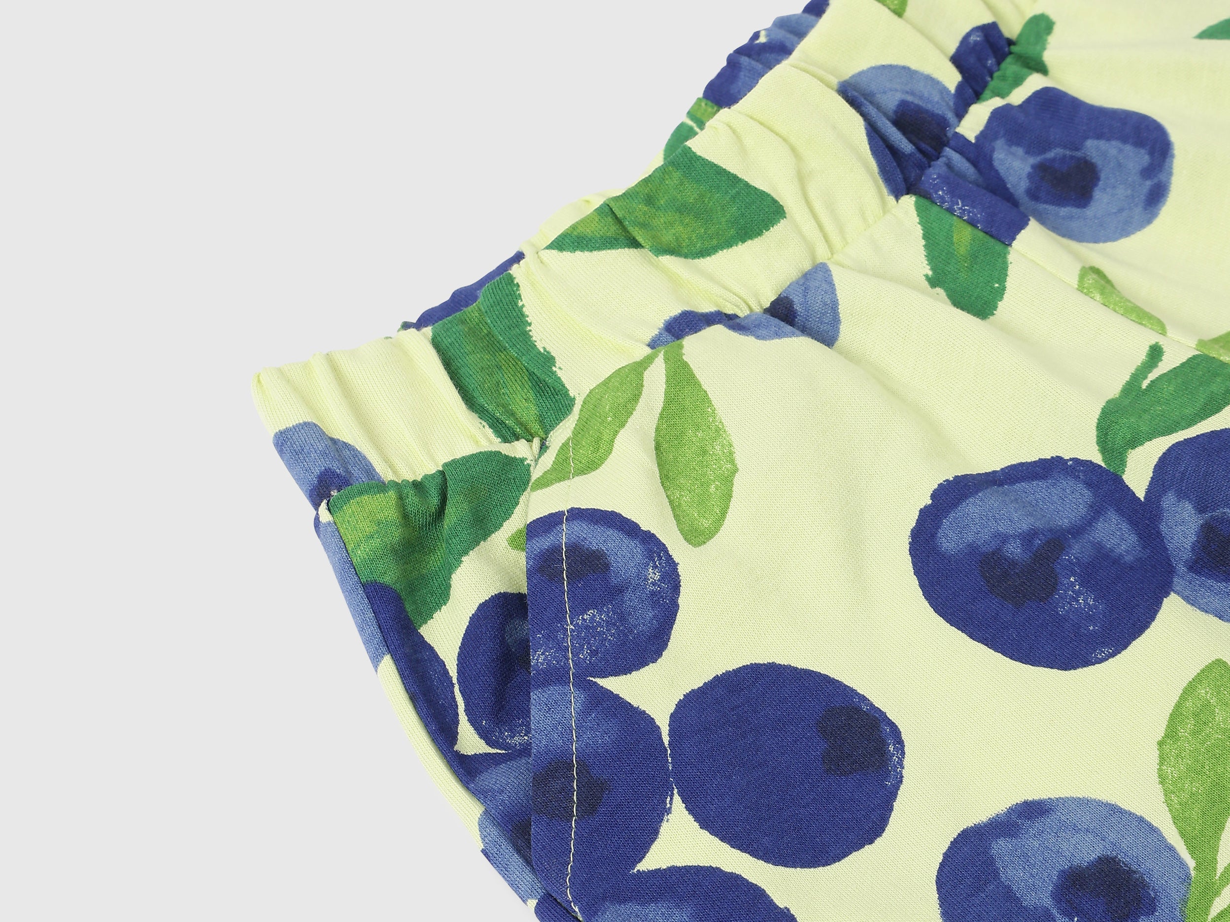 Girls Mint Green Fruit Print Cotton Shorts