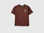 Girls Red Printed Cotton T-Shirt