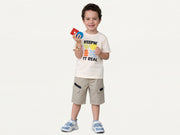 Boys Off White Relaxed-Fit 100% Cotton Casual T-Shirt