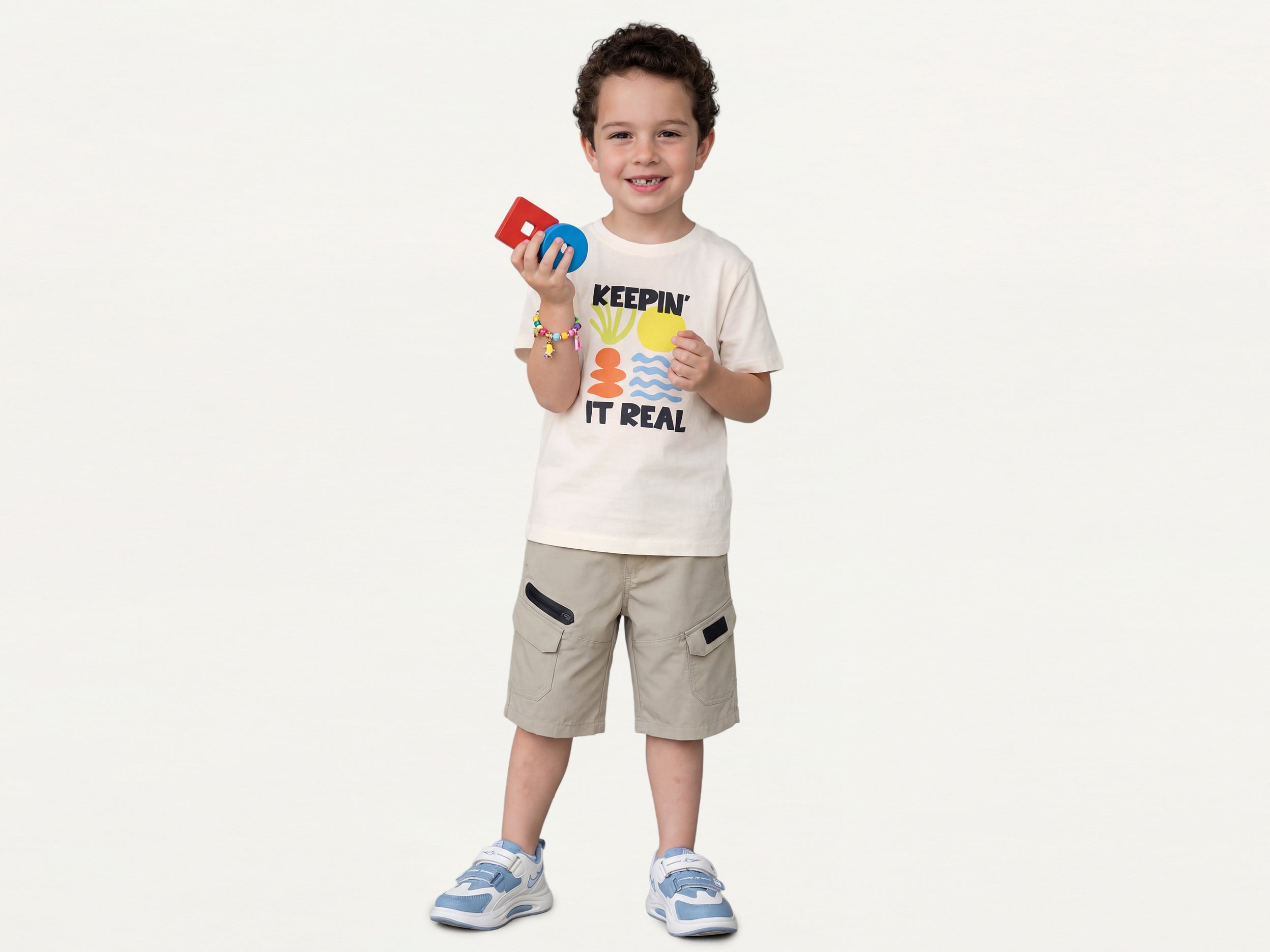 Boys Off White Relaxed-Fit 100% Cotton Casual T-Shirt