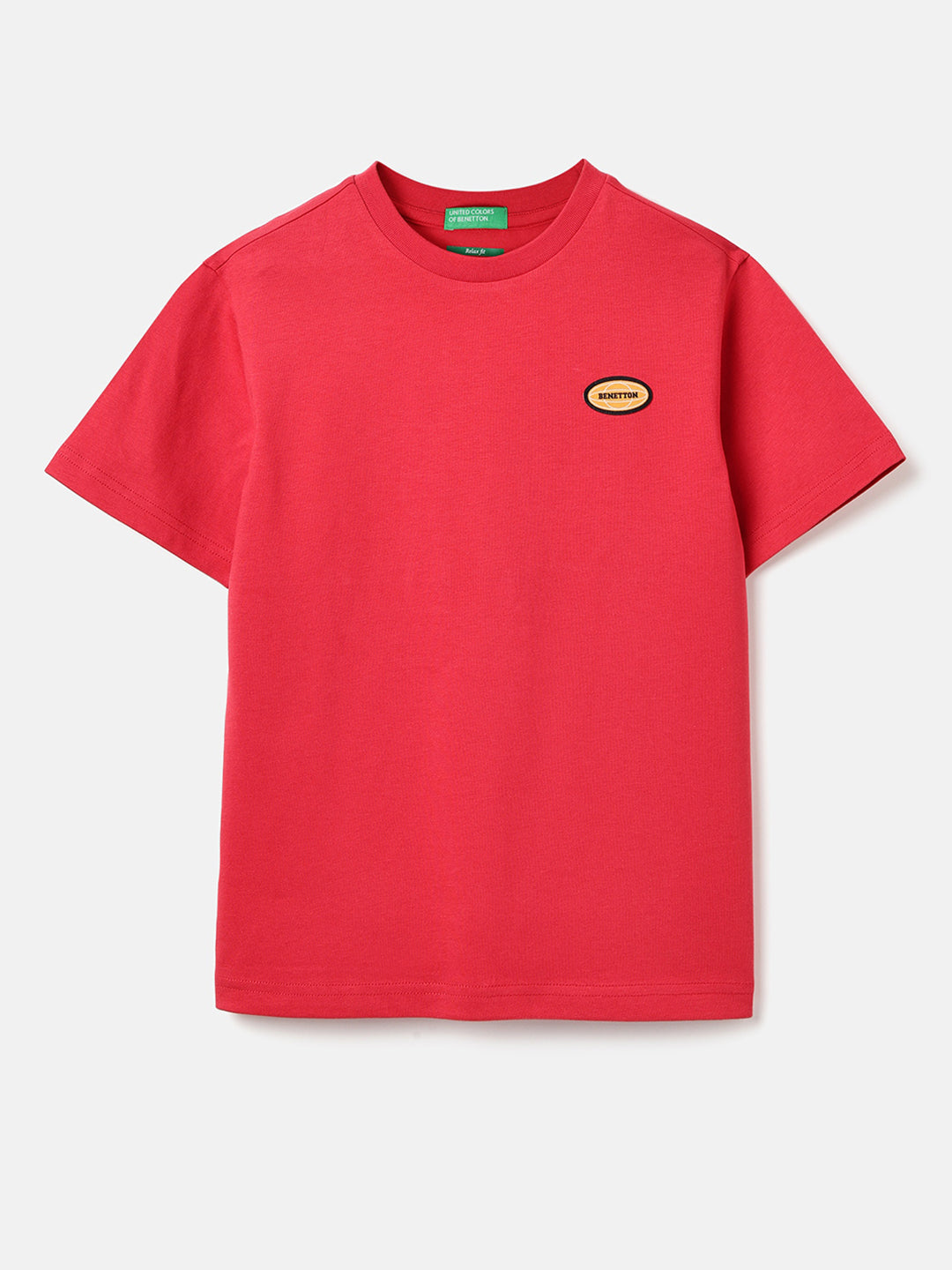 Boys Scarlet Cotton Relaxed Fit Graphic T Shirt