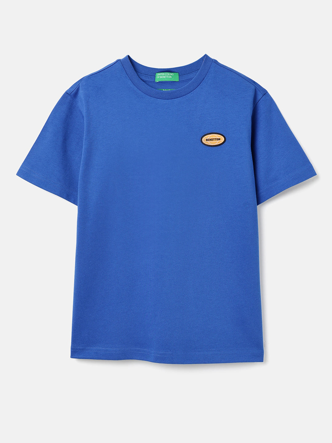 Boys Nautical Blue Relaxed Fit Tee with Back Print