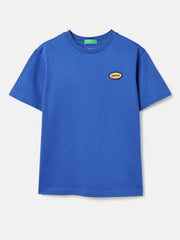 Boys Nautical Blue Relaxed Fit Tee with Back Print