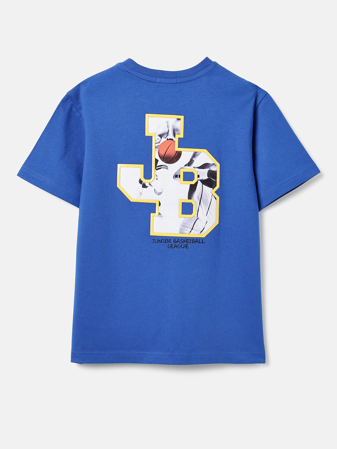 Boys Nautical Blue Relaxed Fit Tee with Back Print