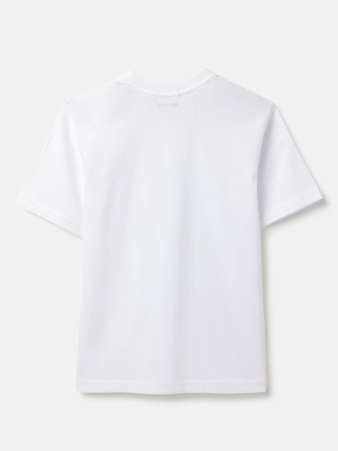 Boys White Cotton Graphic Slogan T Shirt