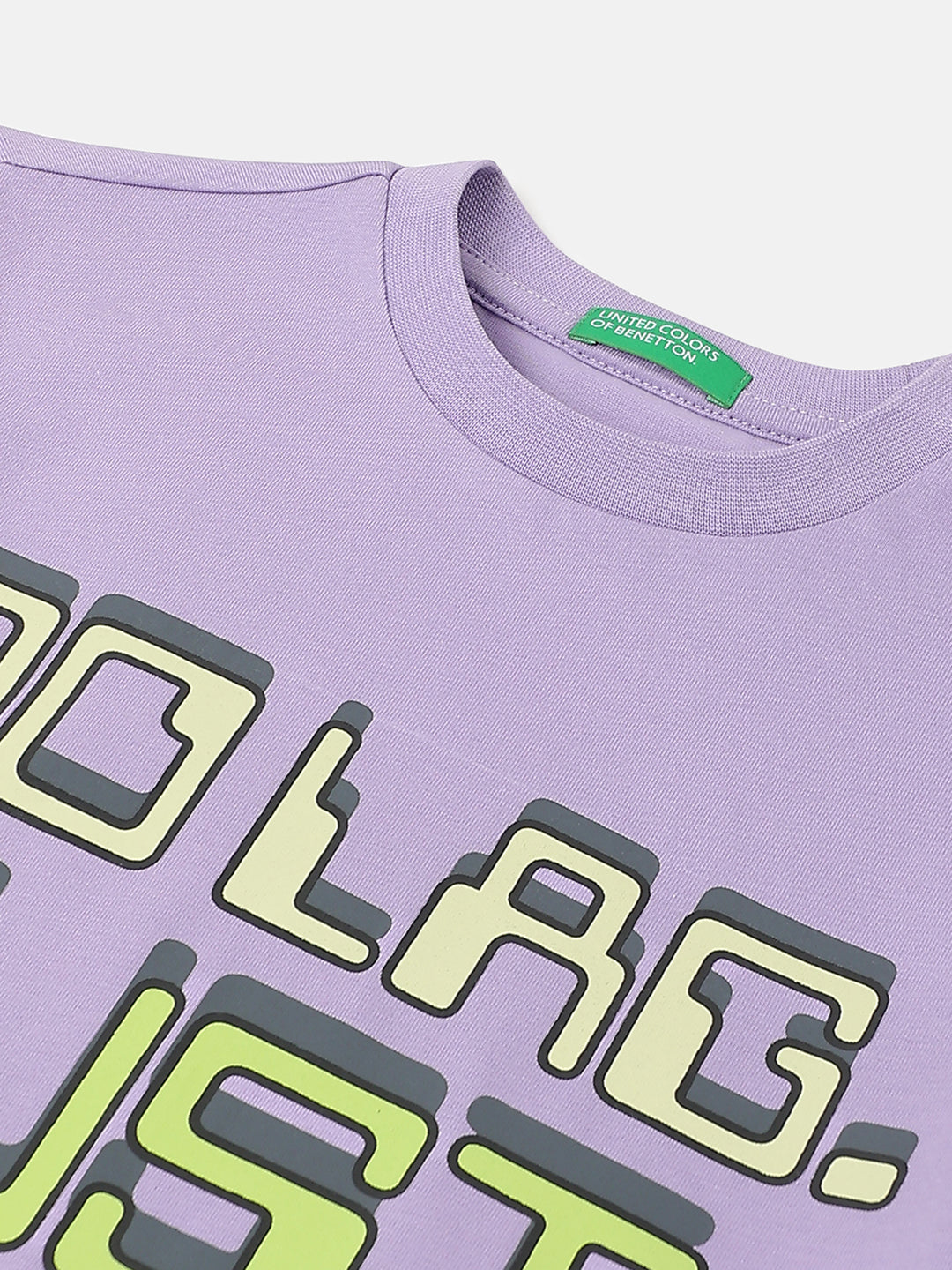 Boys Violet Cotton Slogan Graphic T Shirt