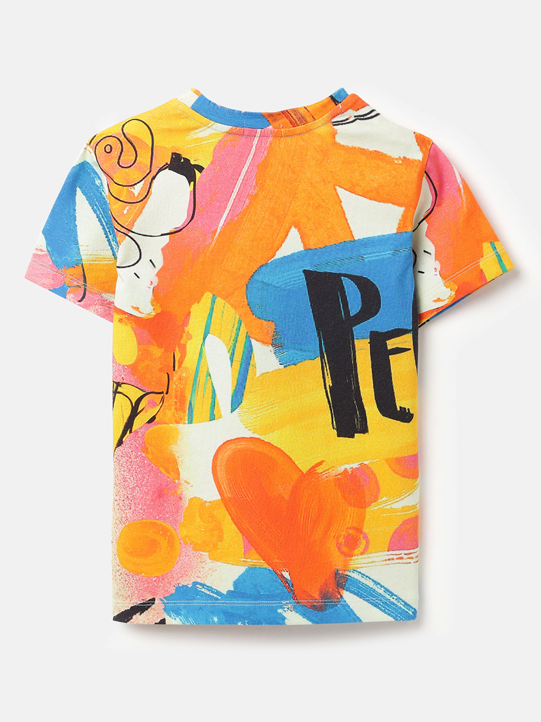 Boys White Cotton Digital Print T Shirt