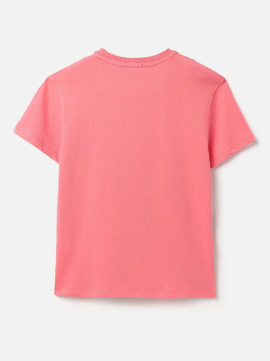 Girls Bubblegum Cotton Longline Graphic Casual T-Shirt
