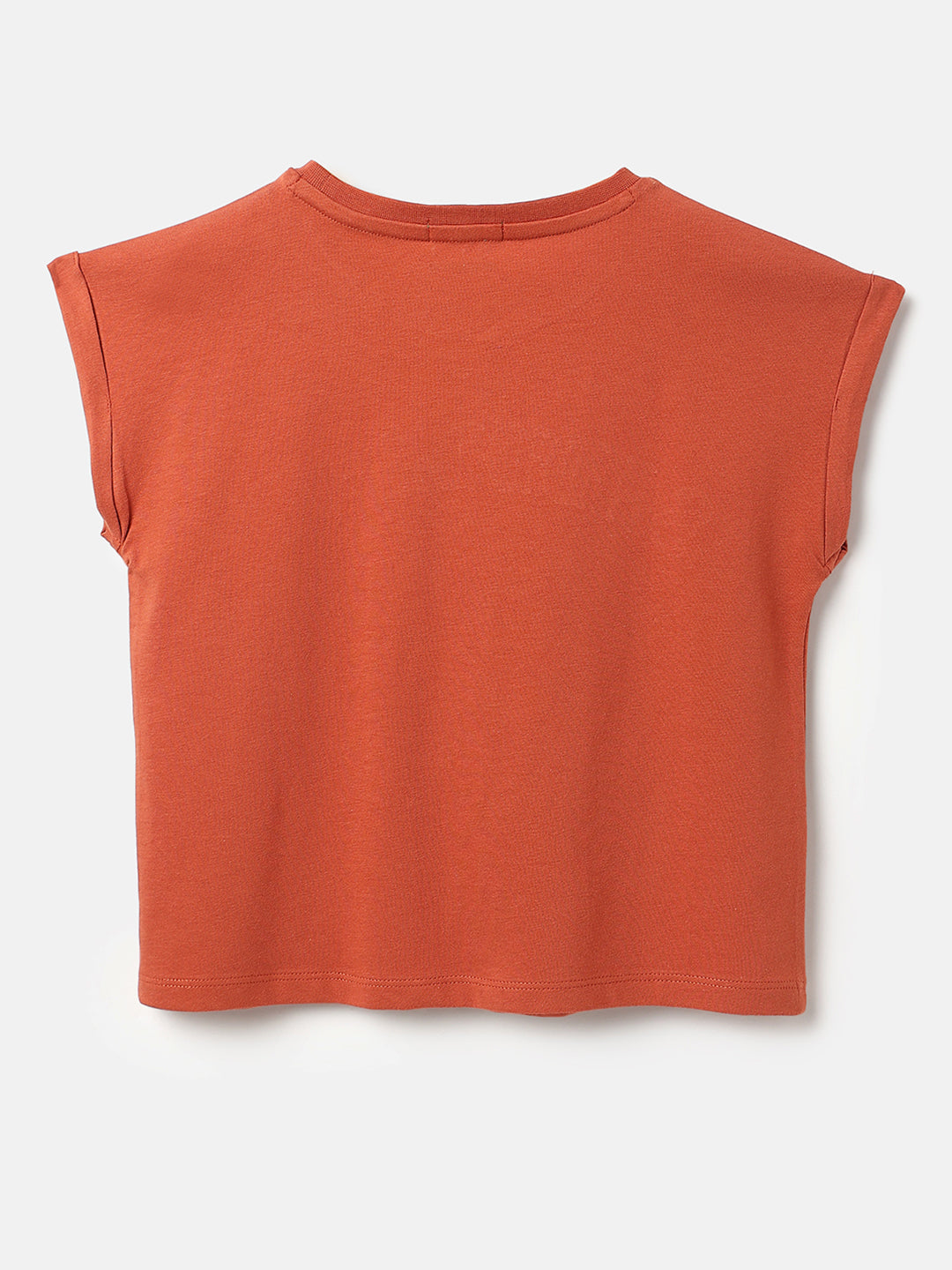 Girls Cotton Boxy Fit Embroidered T-Shirt