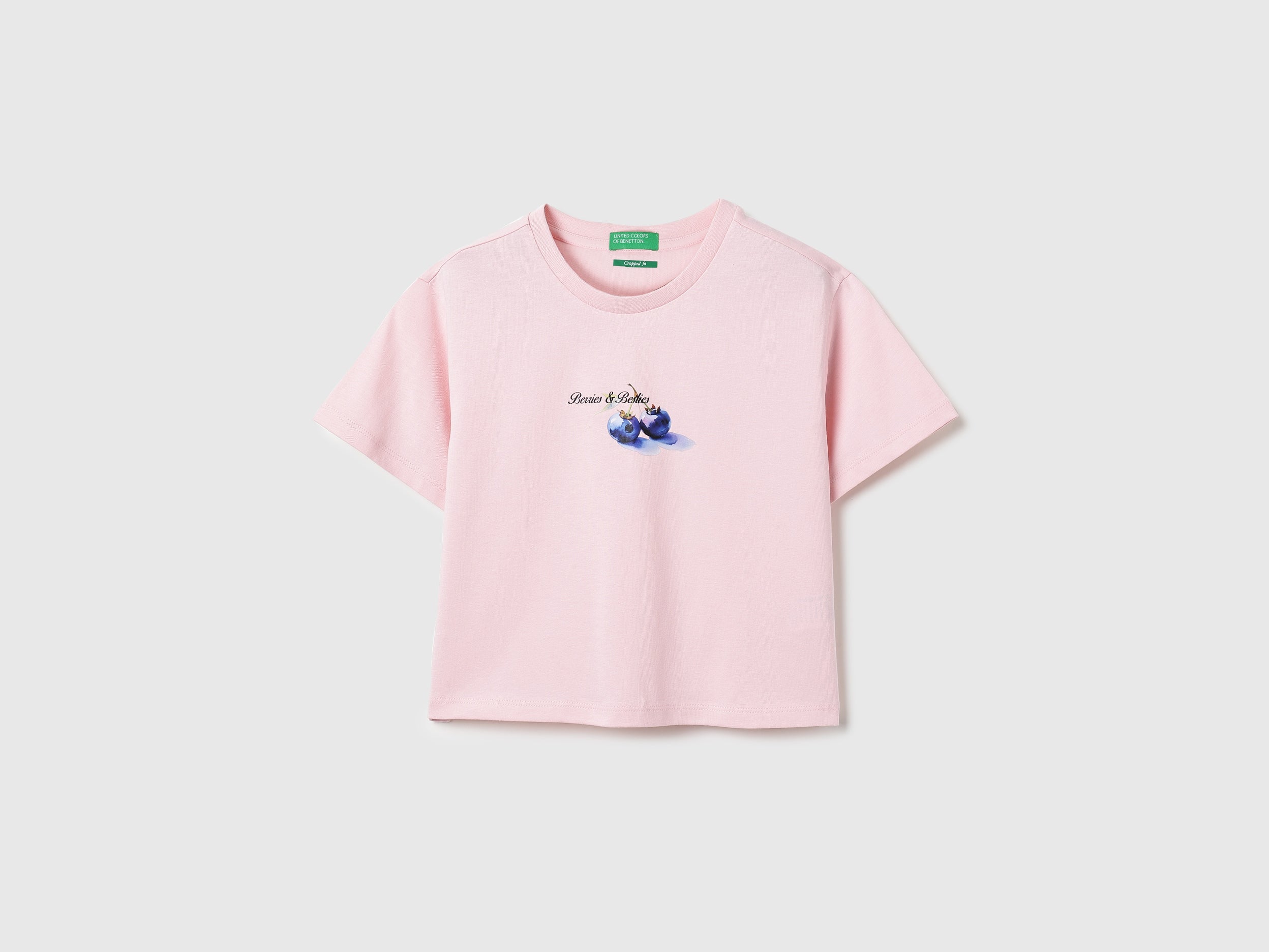 Girls Pure Cotton Cropped Graphic Print T-Shirt