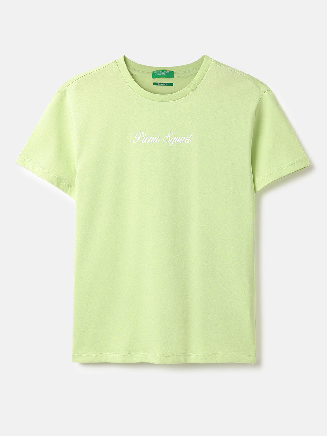 Girls English Green Cotton Longline Tee with Bow