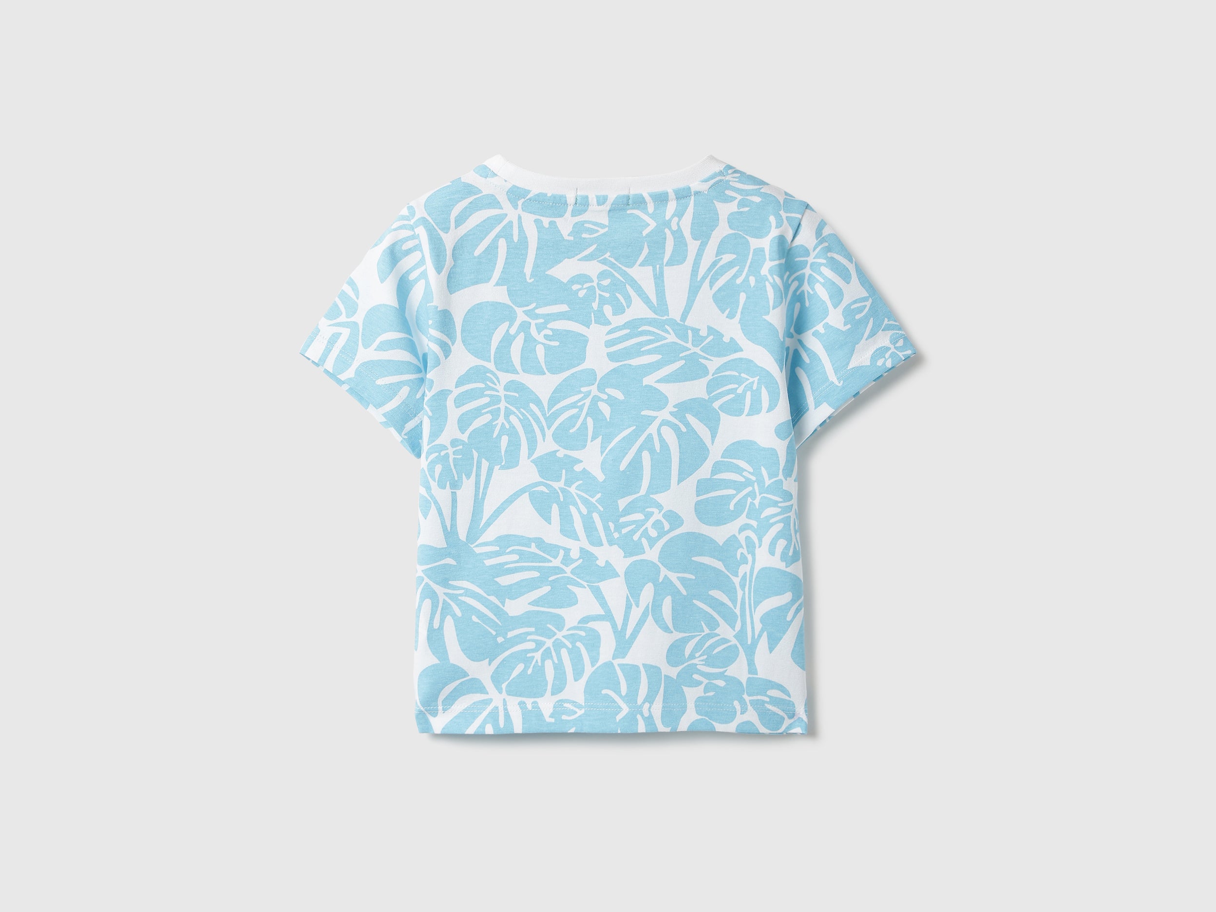 Girls Blue Cotton All-Over Print Tee – Regular Fit