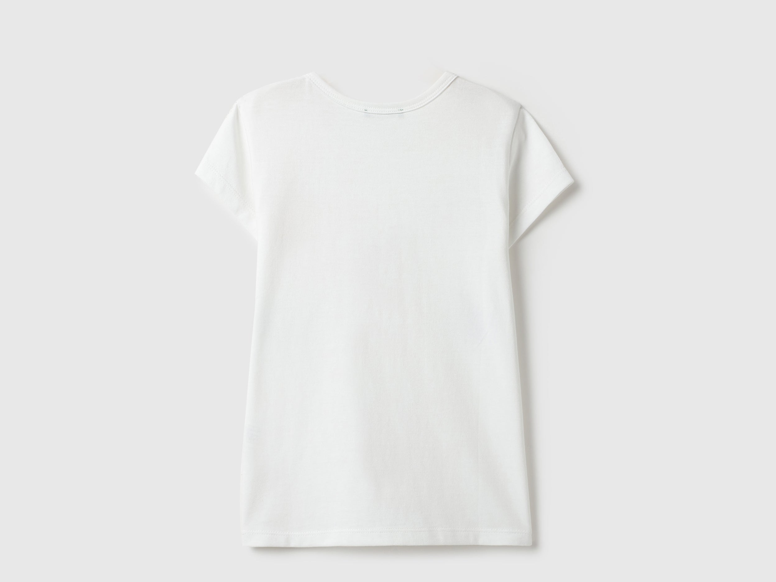 Girls White Cotton Fruit Crochet Patch Regular Fit T-Shirt