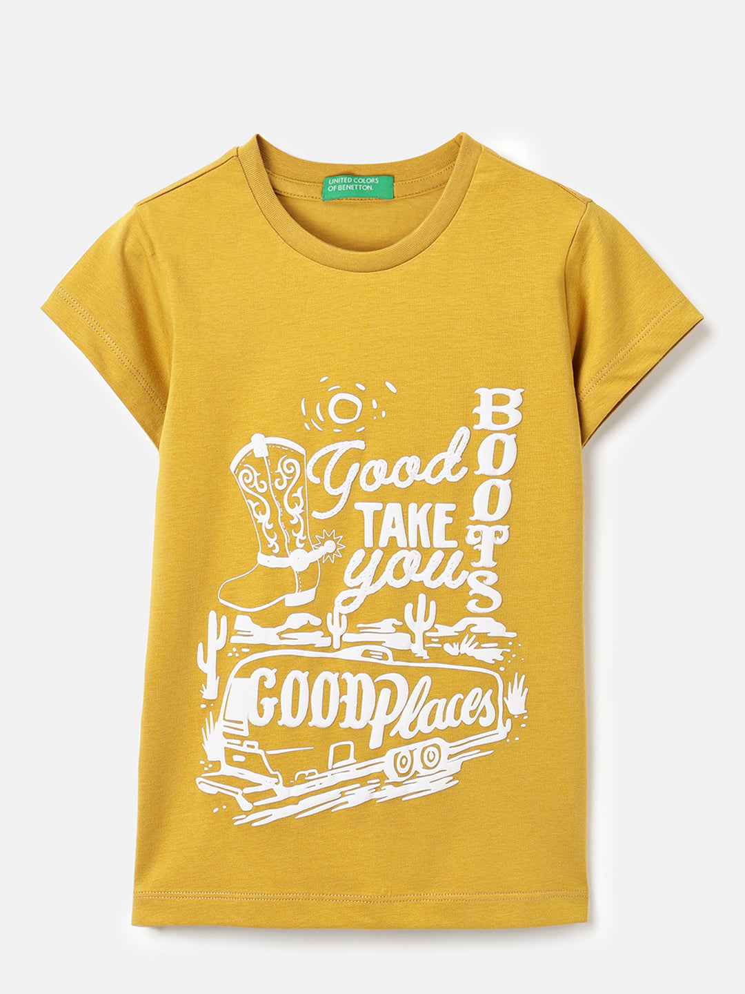 Girls Chrome Horse Puff Print Cotton Tee