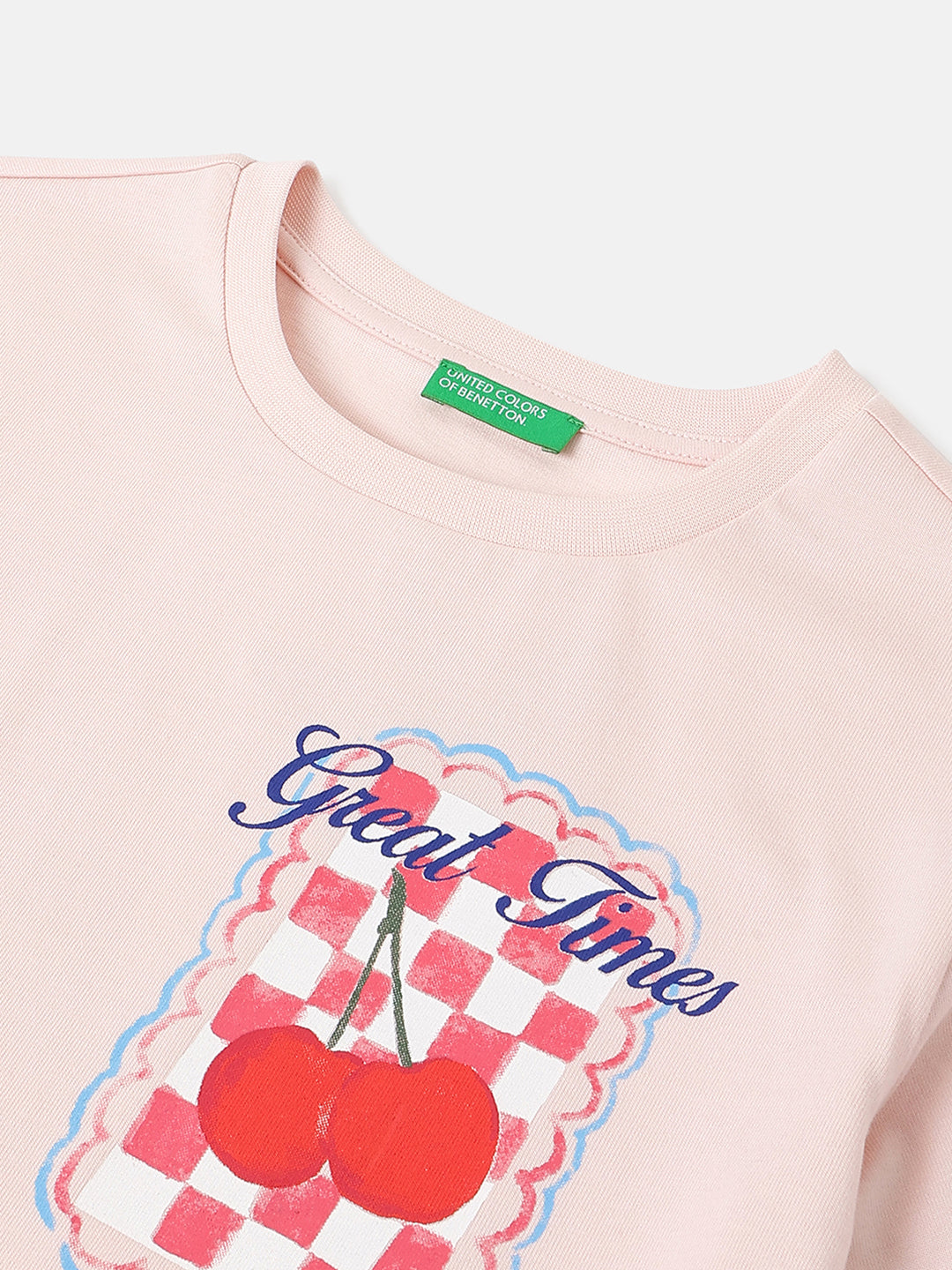 Girls Pearl Pink Boxy Tee with Beaded Flower