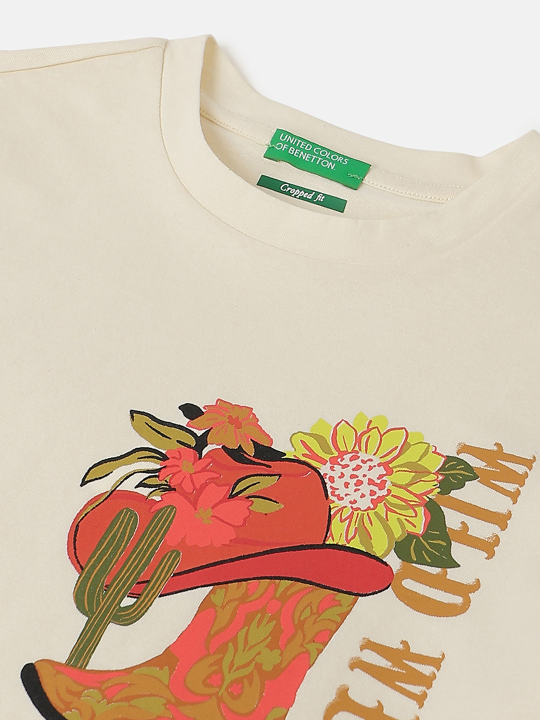 Girls Vanilla Horse Graphic Cotton Crop Tee