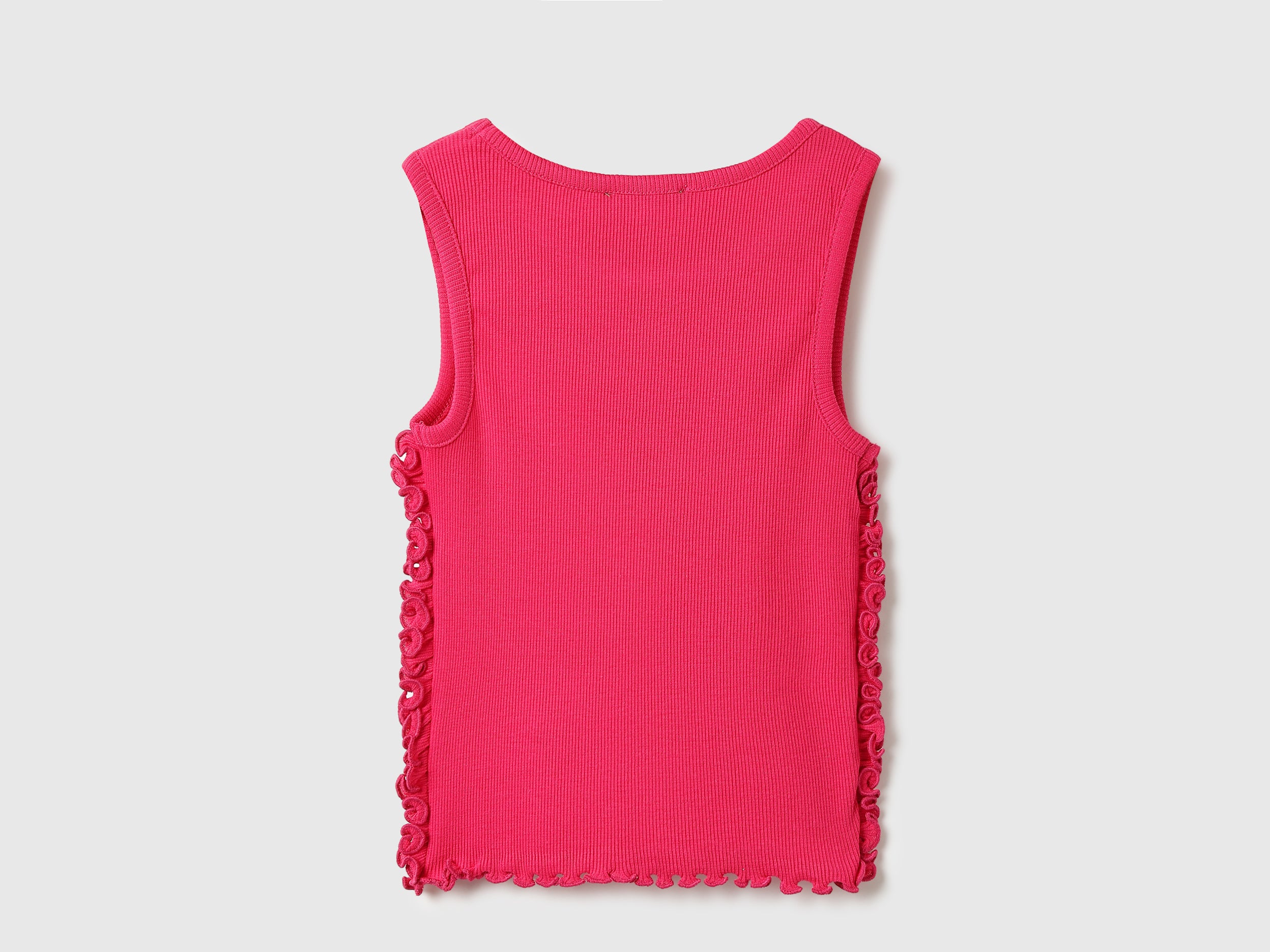 Girls Cotton Blend Sleeveless Solid Casual Top