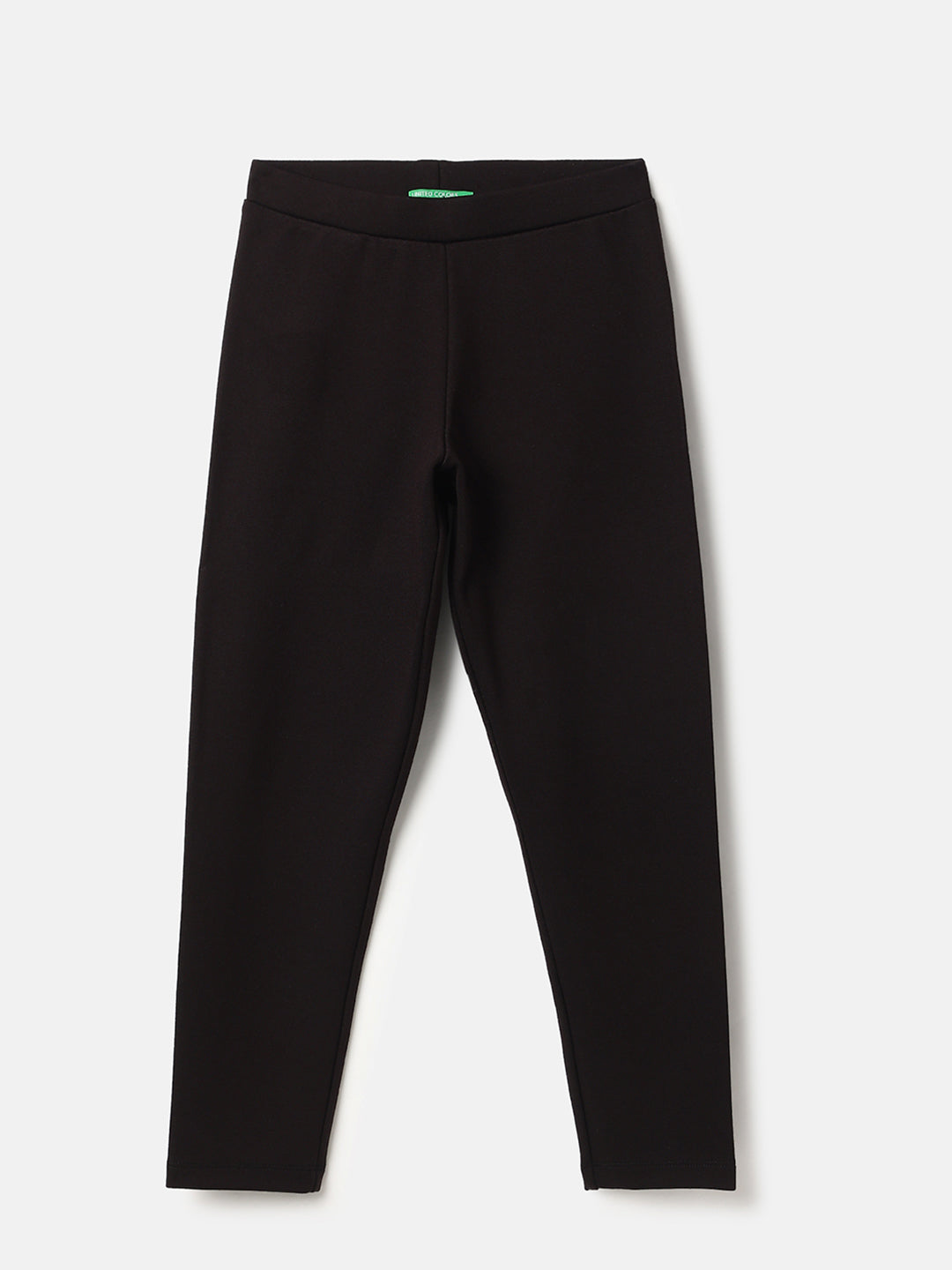 Girls Black Viscose Blend Jeggings Regular Fit