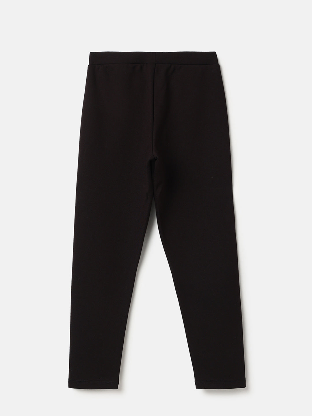 Girls Black Viscose Blend Jeggings Regular Fit