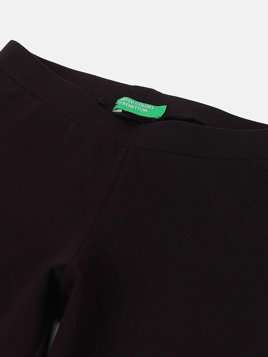 Girls Black Viscose Blend Jeggings Regular Fit