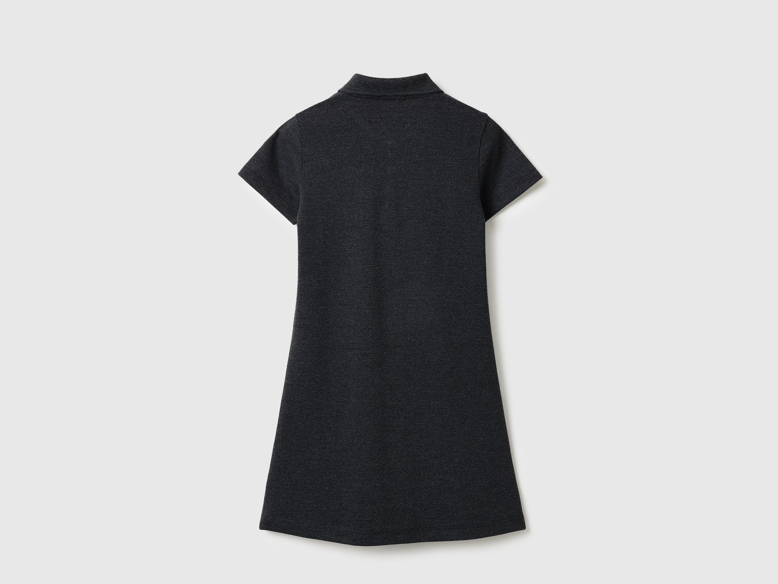 Girls Polycotton Solid Polo Neck Casual Dress
