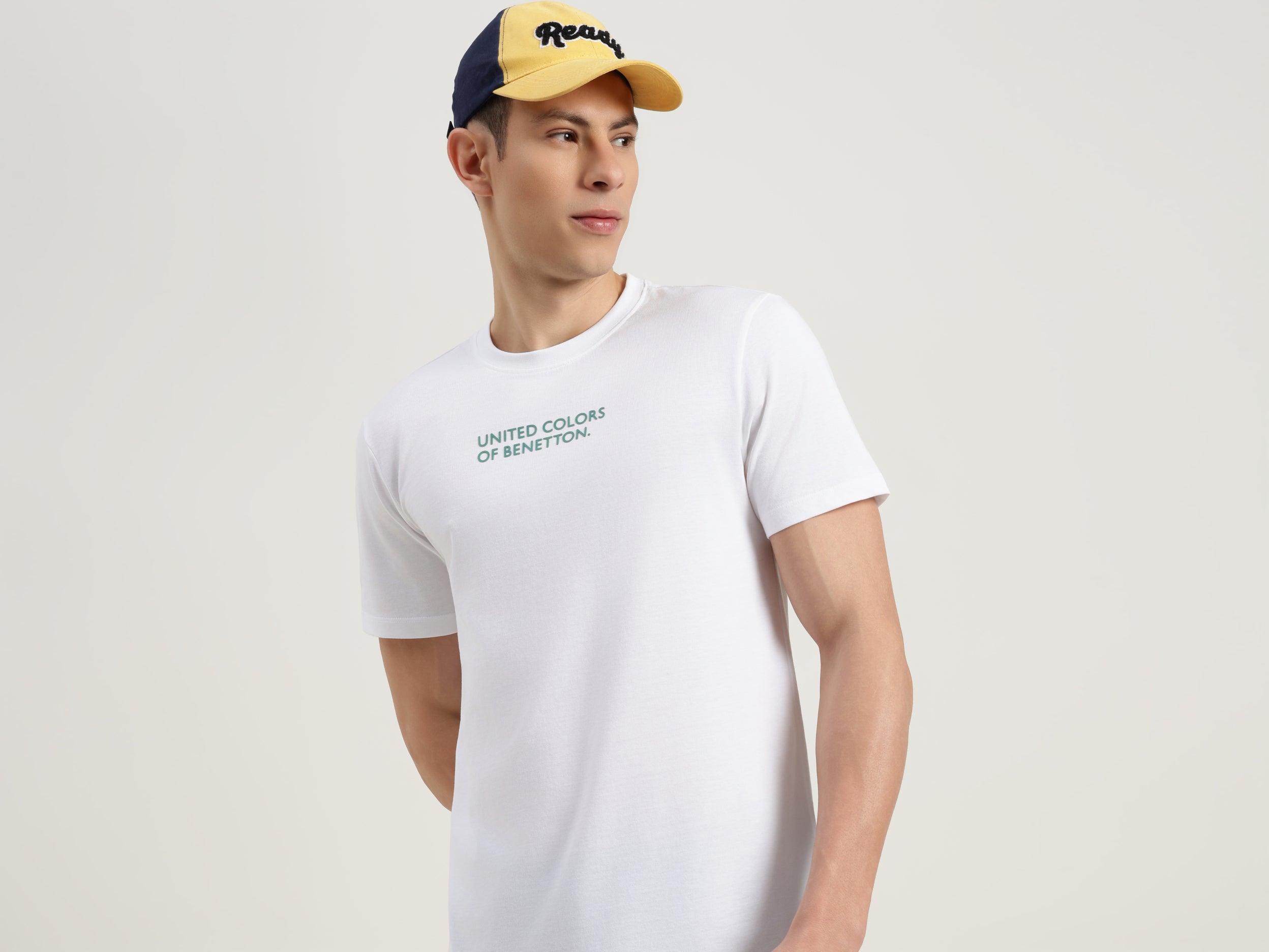 Boys White Solid Cotton Relaxed Fit Game Over Back Print T-Shirt
