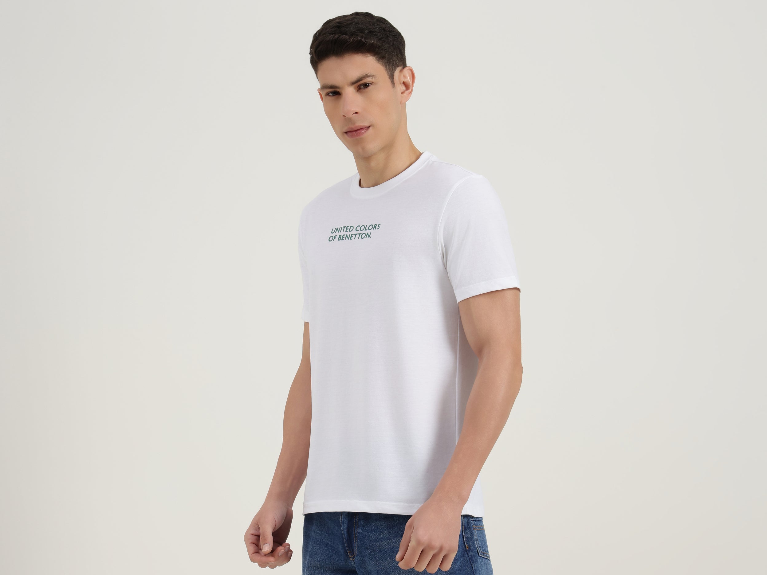 Boys White Solid Cotton Relaxed Fit Game Over Back Print T-Shirt