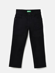 Boys Black Straight Fit Stretch Denim Jeans
