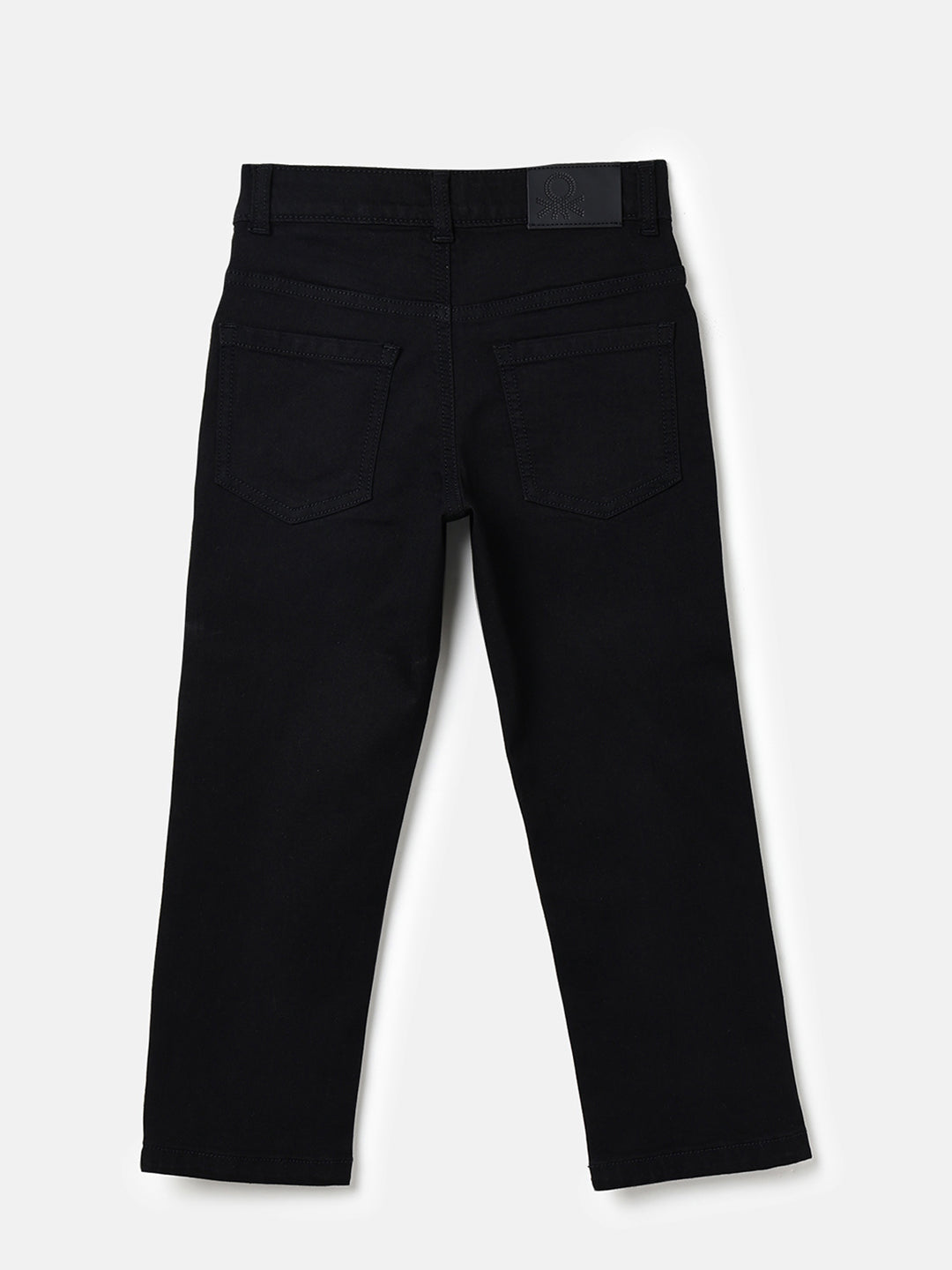 Boys Black Straight Fit Stretch Denim Jeans