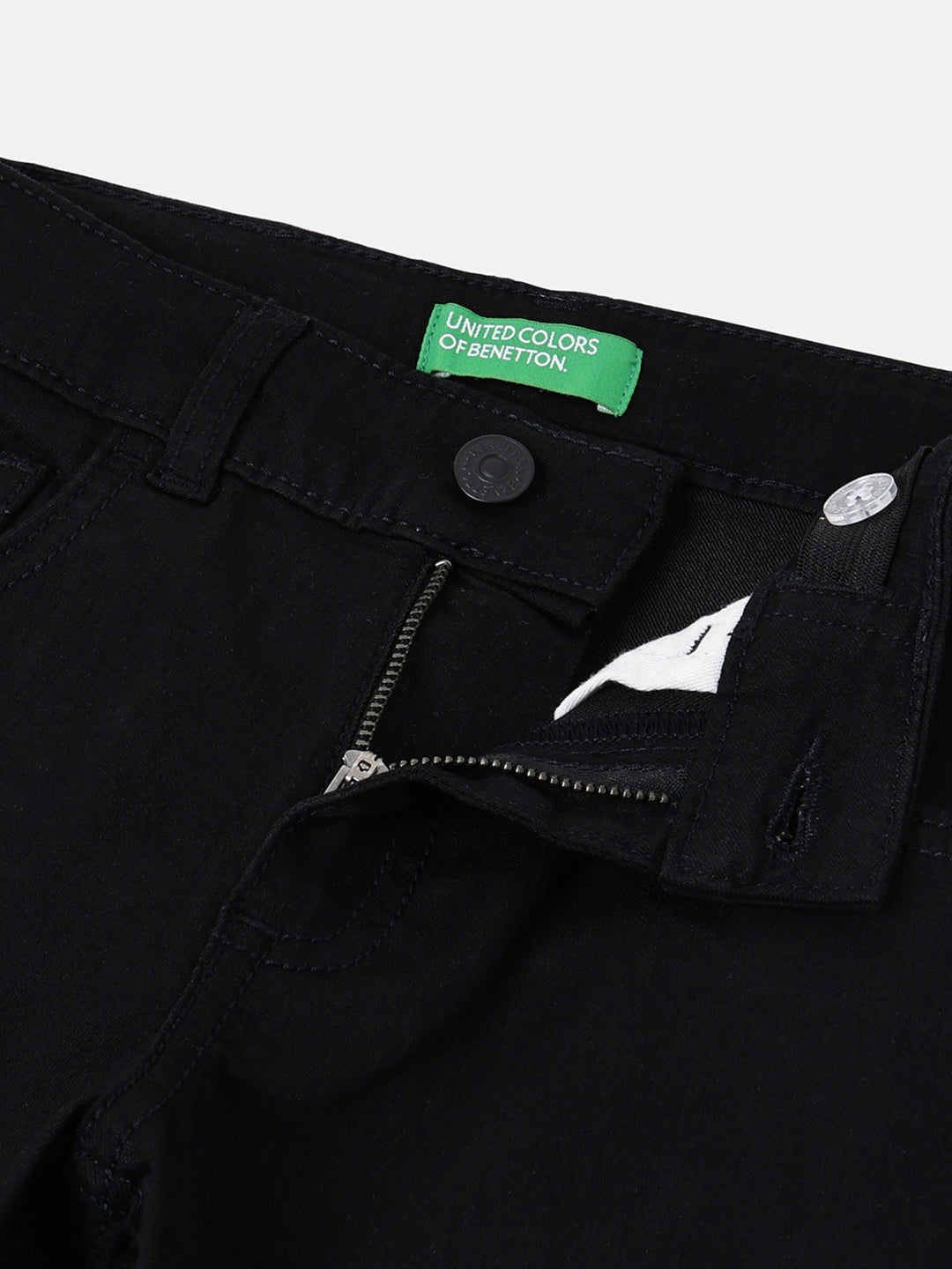 Boys Black Straight Fit Stretch Denim Jeans