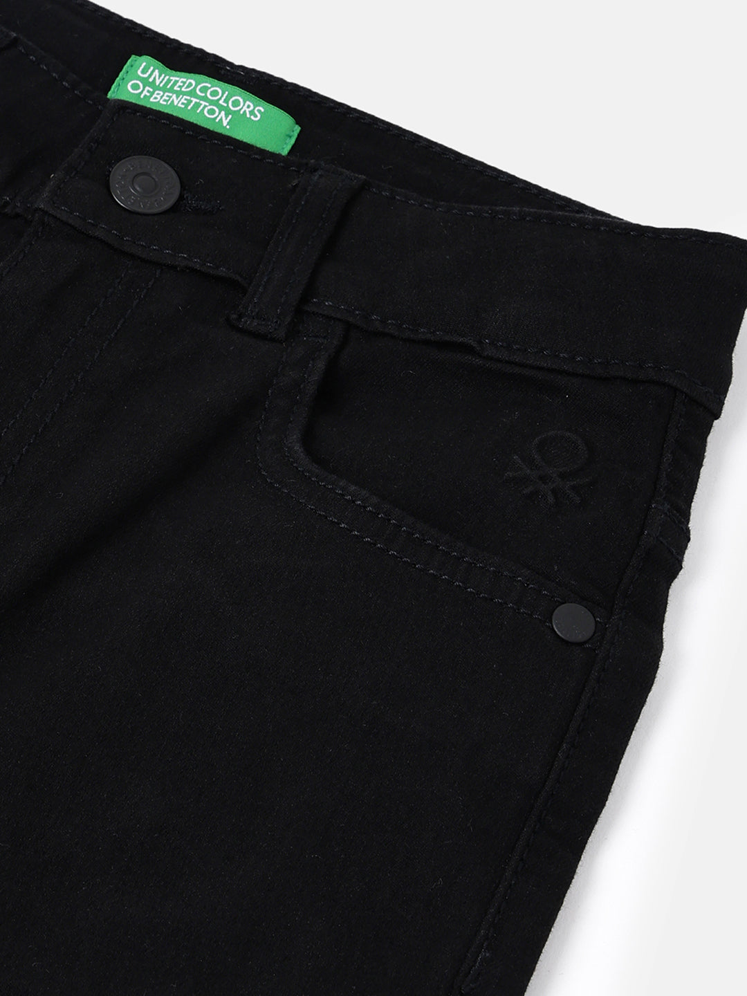 Boys Black Straight Fit Stretch Denim Jeans