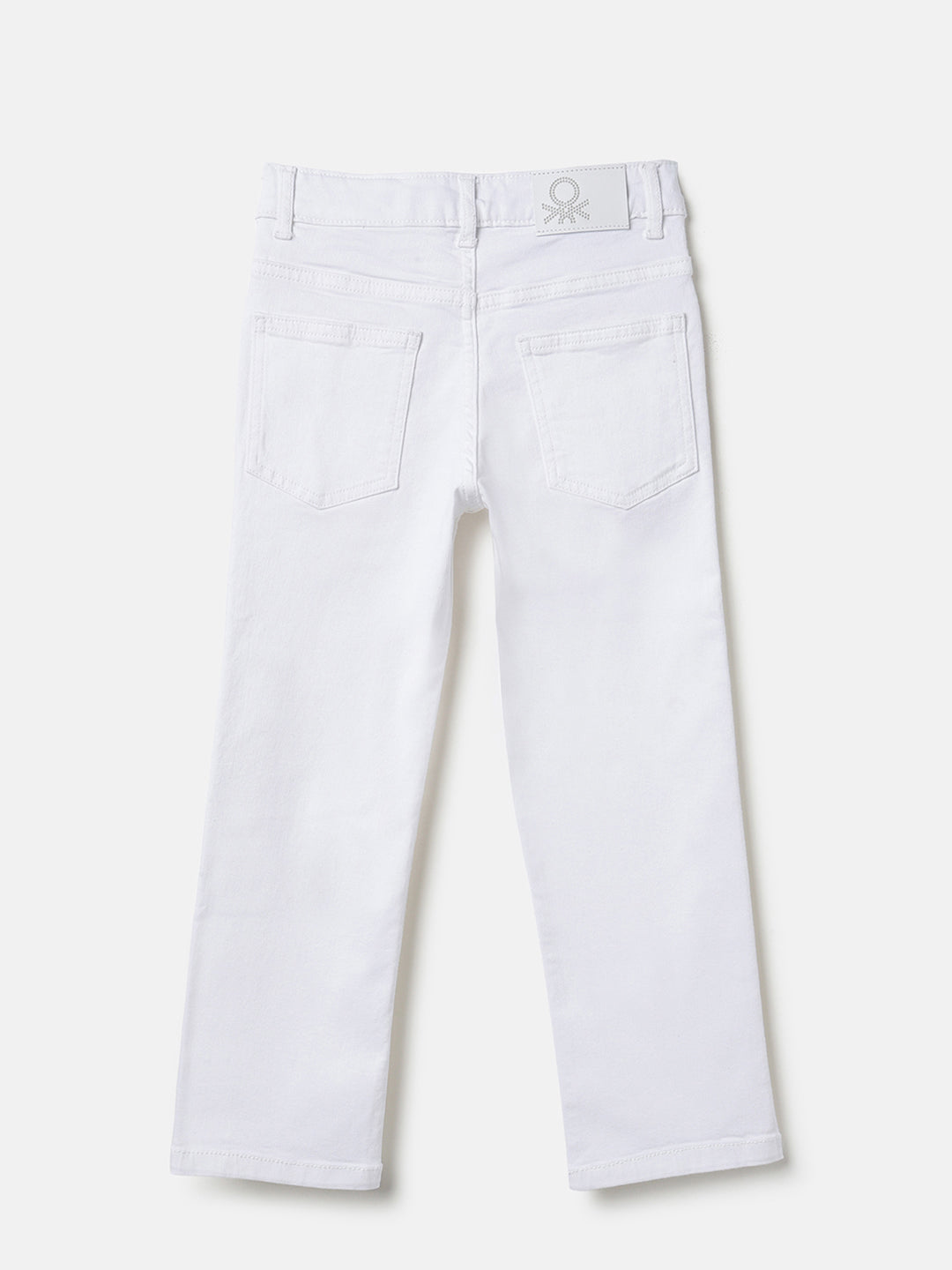 Boys White Straight Fit Denim Jeans Stretch Blend