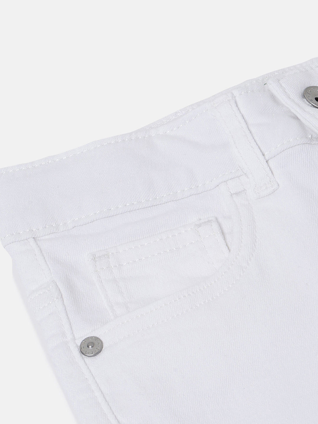 Boys White Straight Fit Denim Jeans Stretch Blend