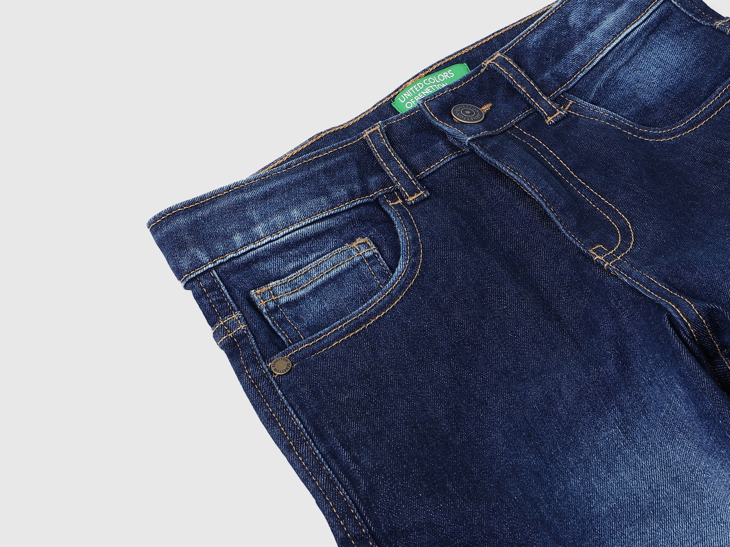 Boys Polycotton Denim Scoop Pocket Casual Shorts