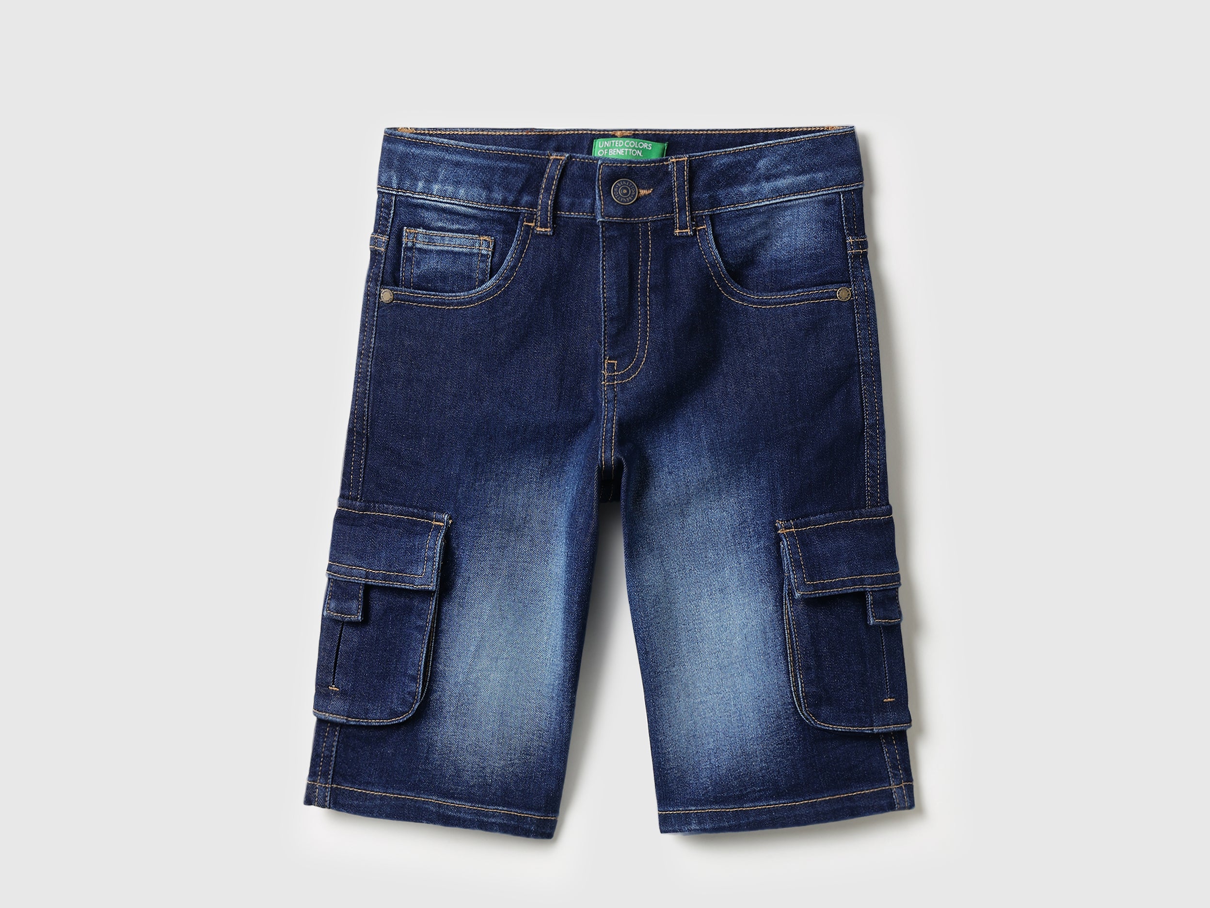 Boys Polycotton Denim Scoop Pocket Casual Shorts
