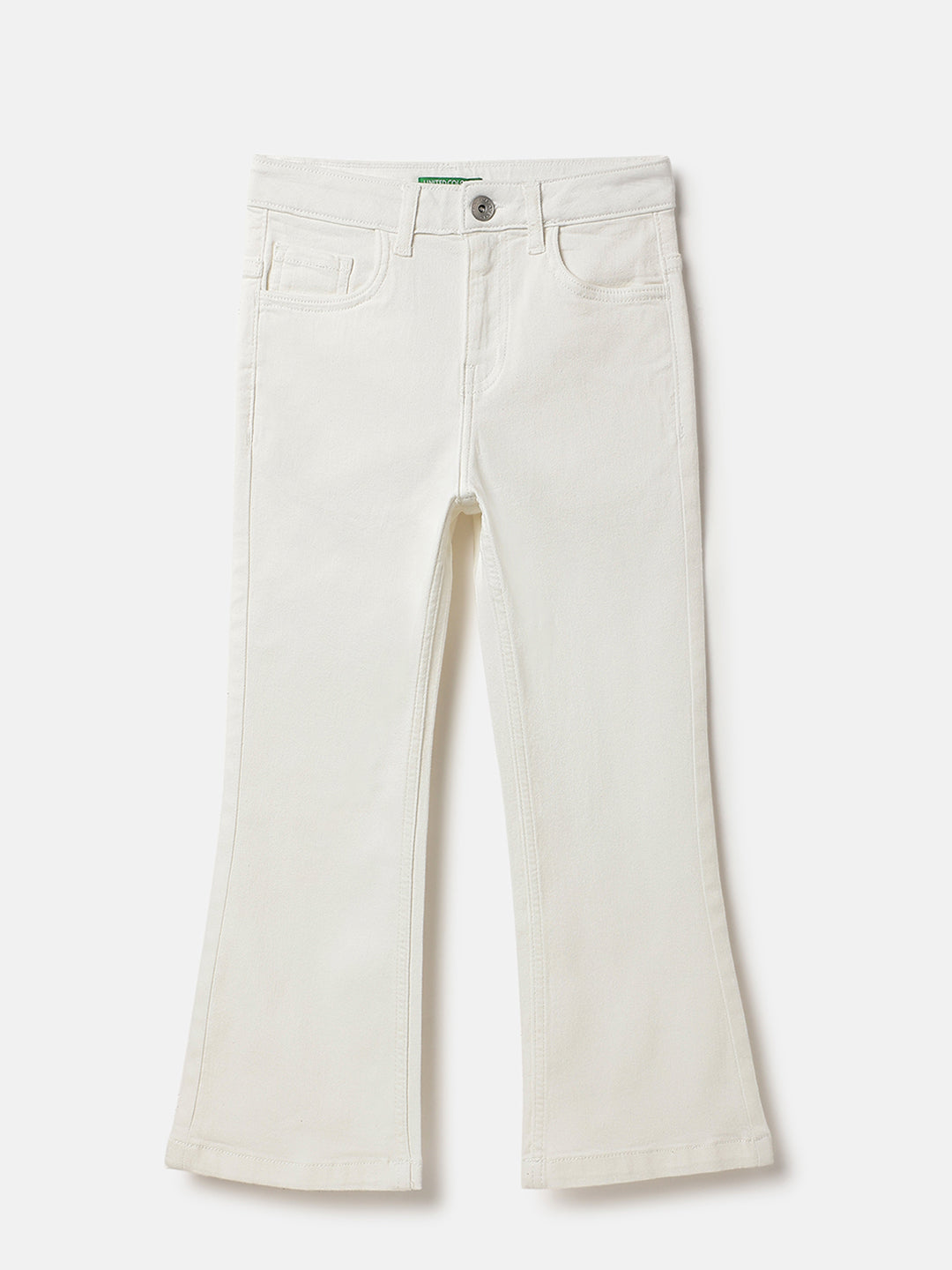 Girls White Bootcut Denim Jeans – Cotton Blend