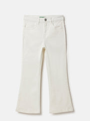 Girls White Bootcut Denim Jeans – Cotton Blend