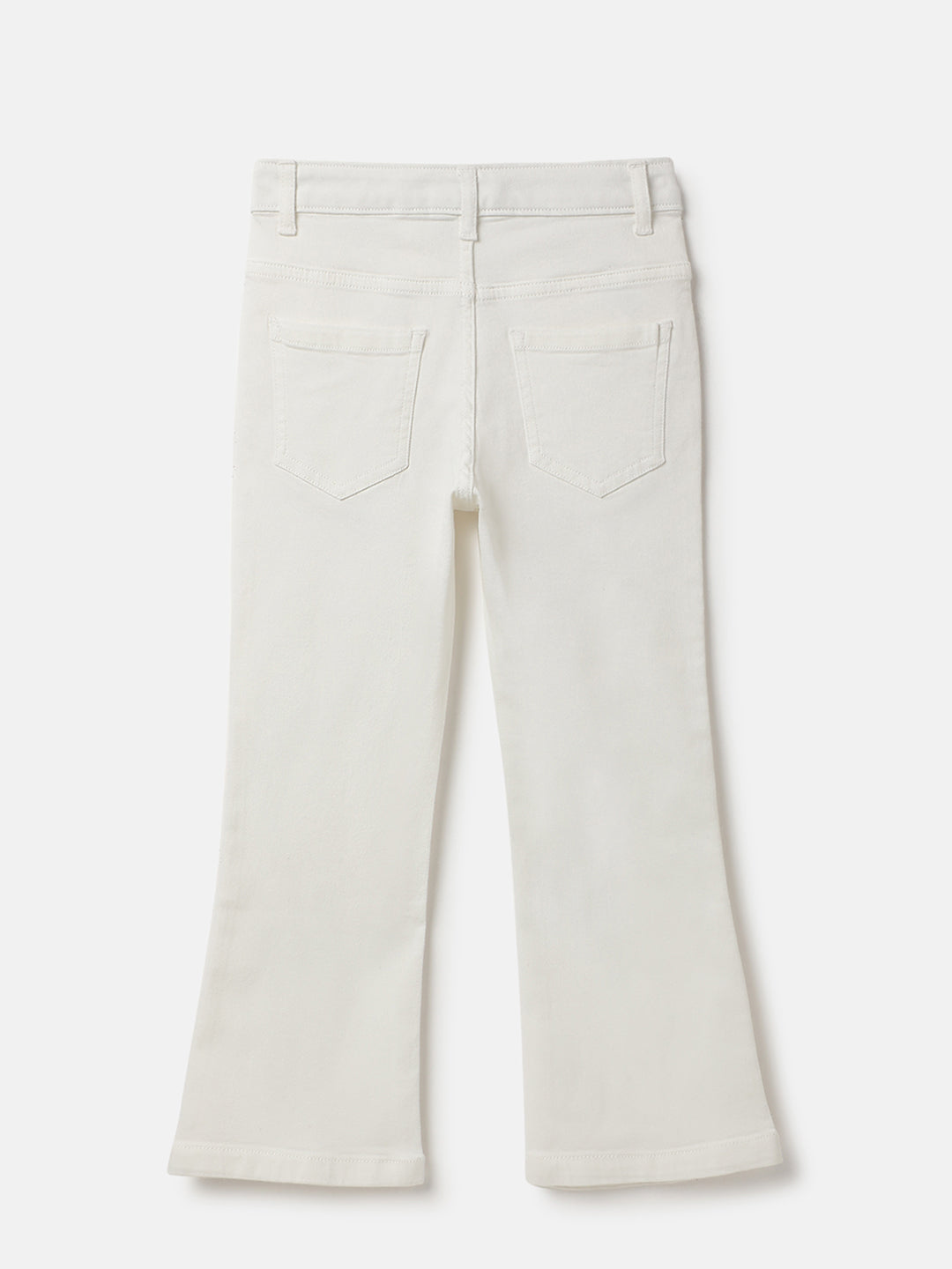 Girls White Bootcut Denim Jeans – Cotton Blend