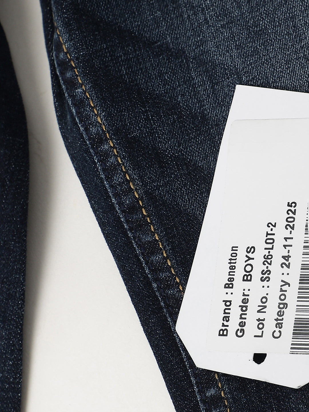 Boys Dark Wash Straight Fit Denim Trousers