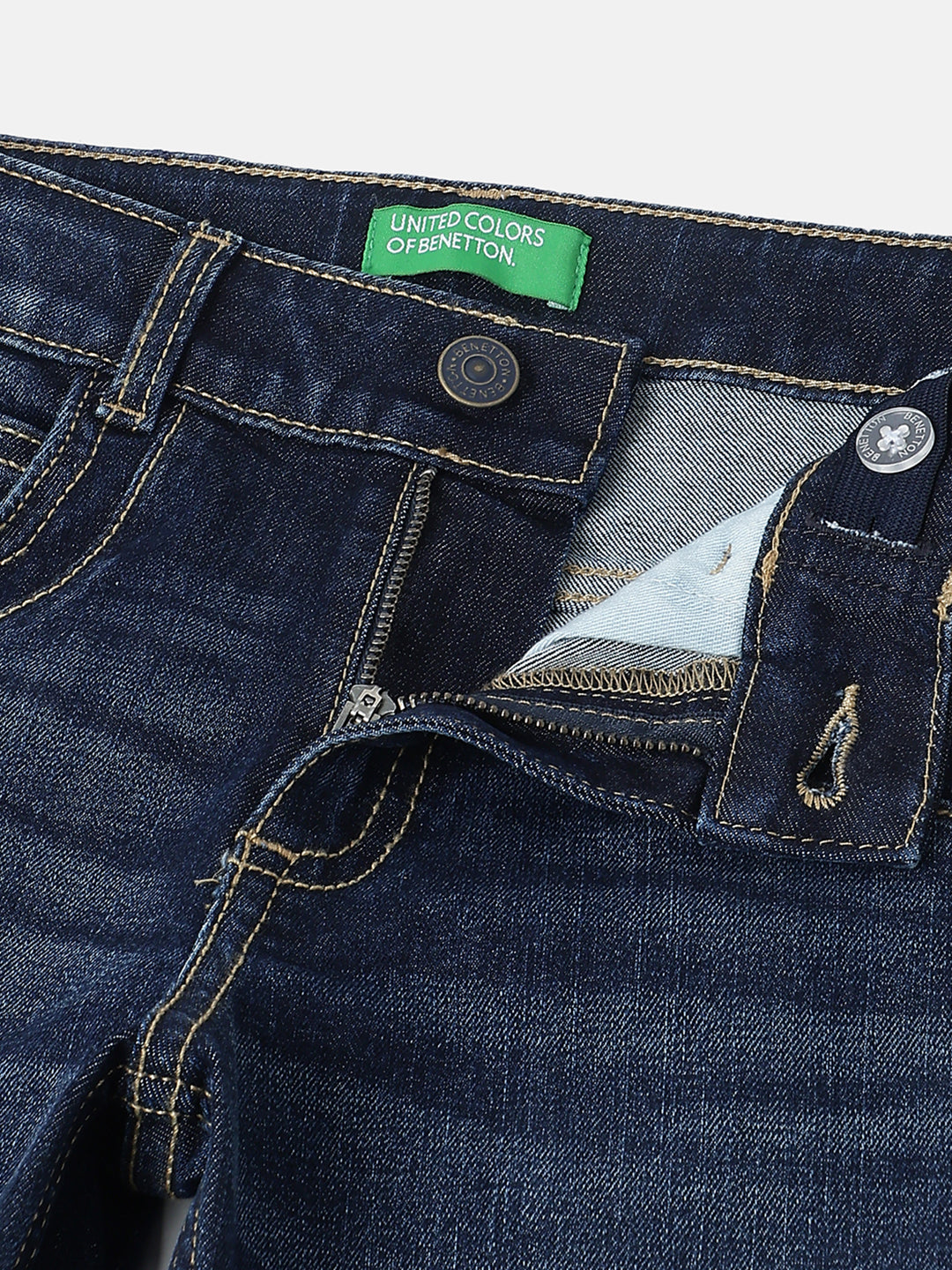 Boys Dark Wash Straight Fit Stretch Denim Jeans