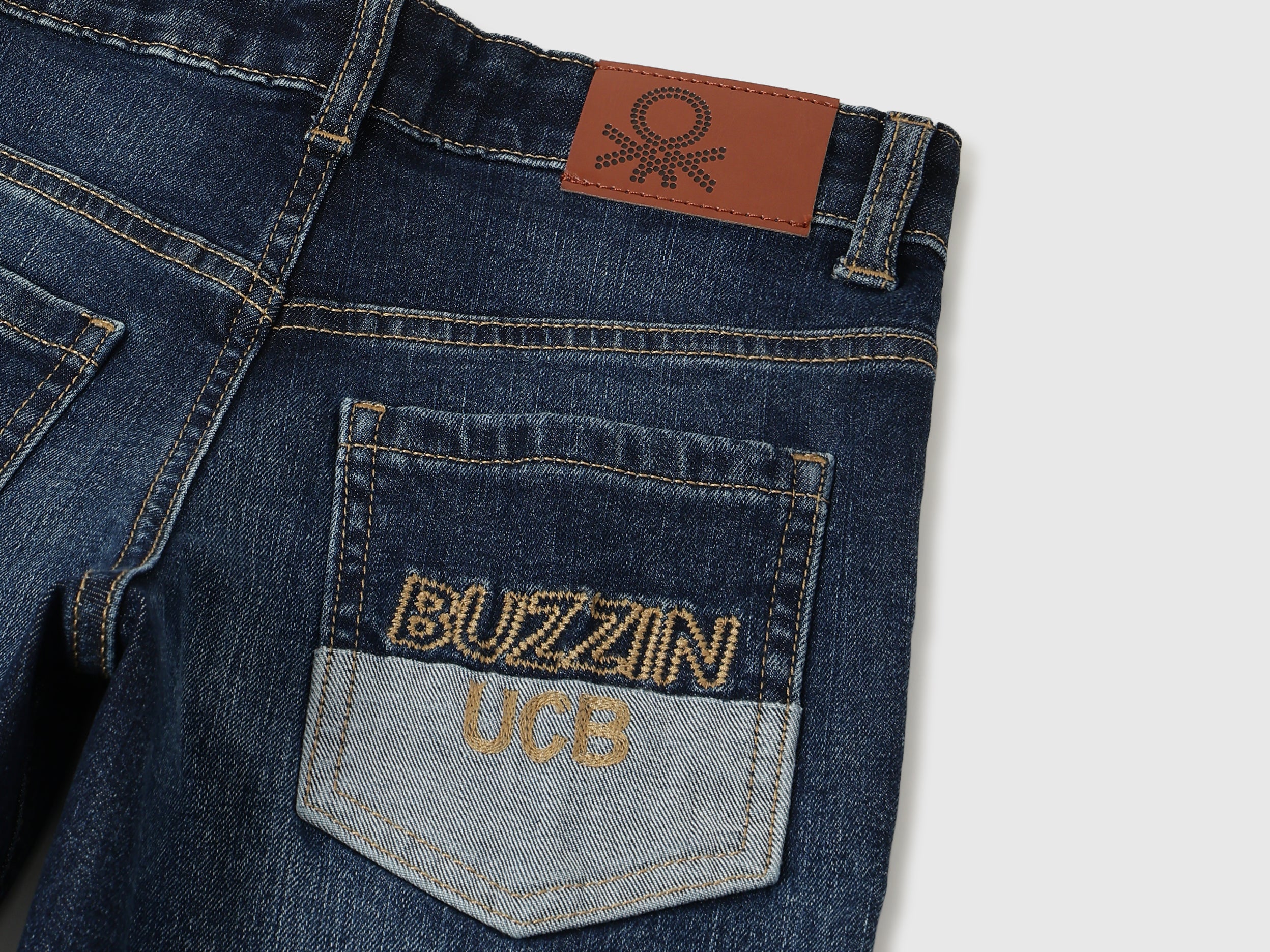 Boys Dark Wash Regular Fit UCB Embroidery Denim