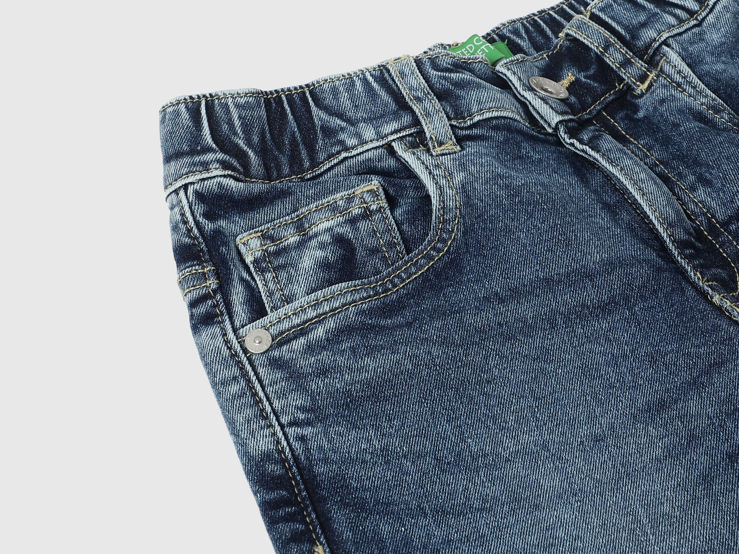 Boys Mid Wash Slouchy Fit Elasticated Denim