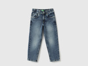 Boys Mid Wash Slouchy Fit Elasticated Denim