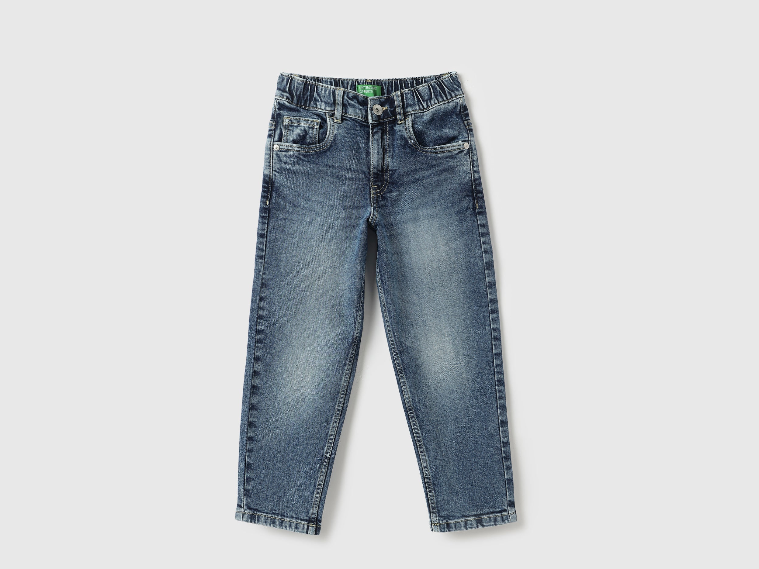 Boys Mid Wash Slouchy Fit Elasticated Denim