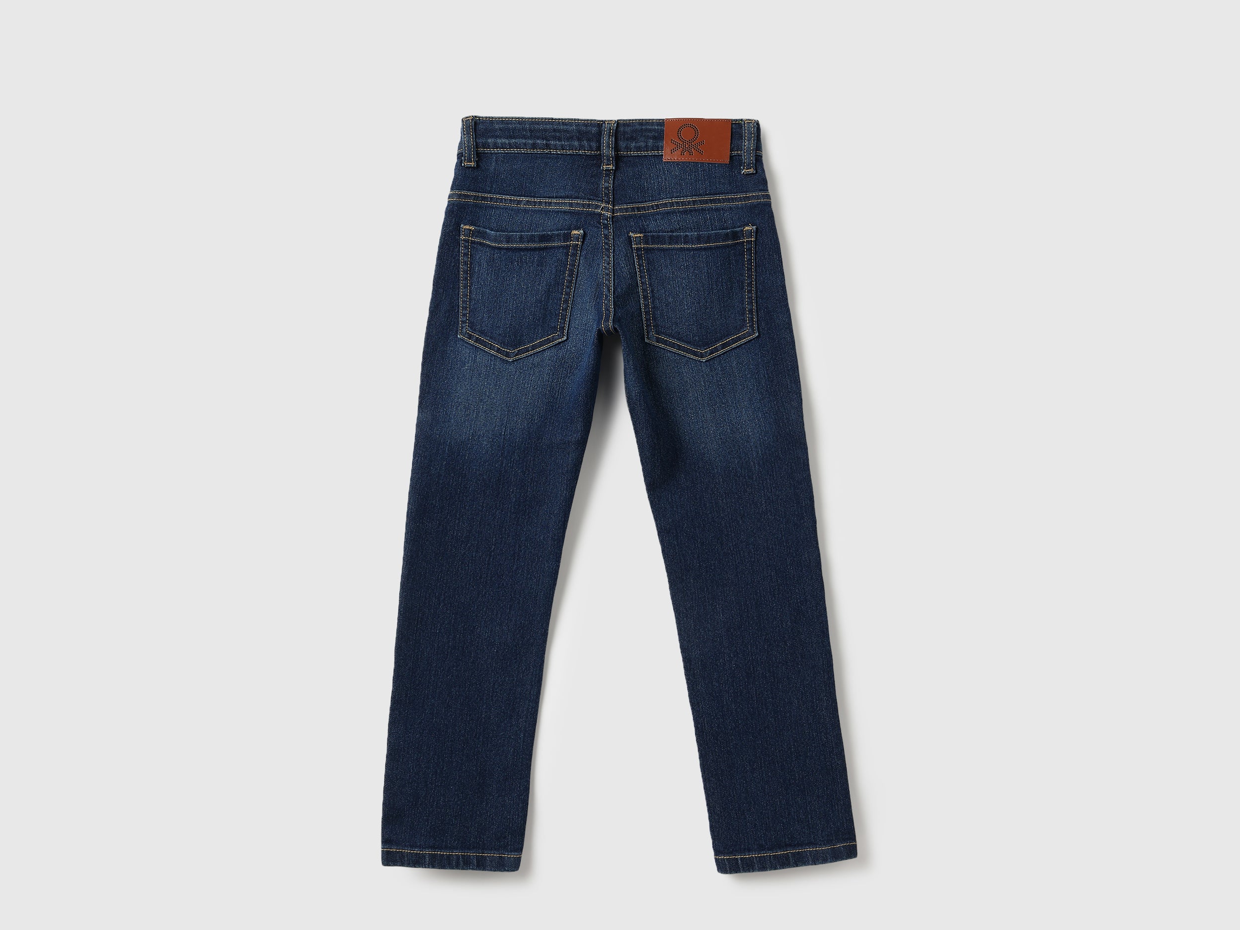 Boys Dark Wash Slim Fit Denim Jeans with Scraping