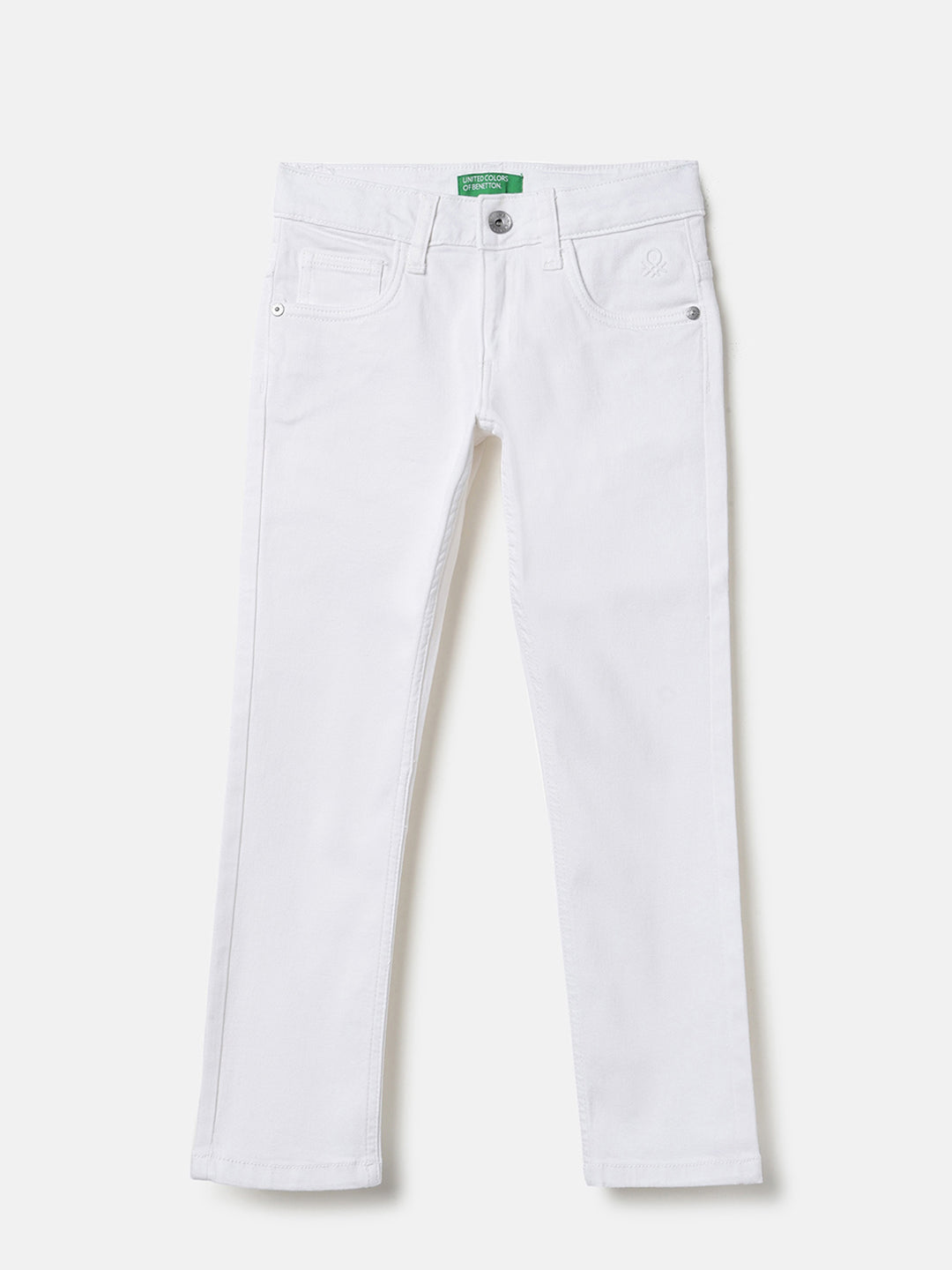 Boys White Slim Fit Denim Jeans Stretch Blend